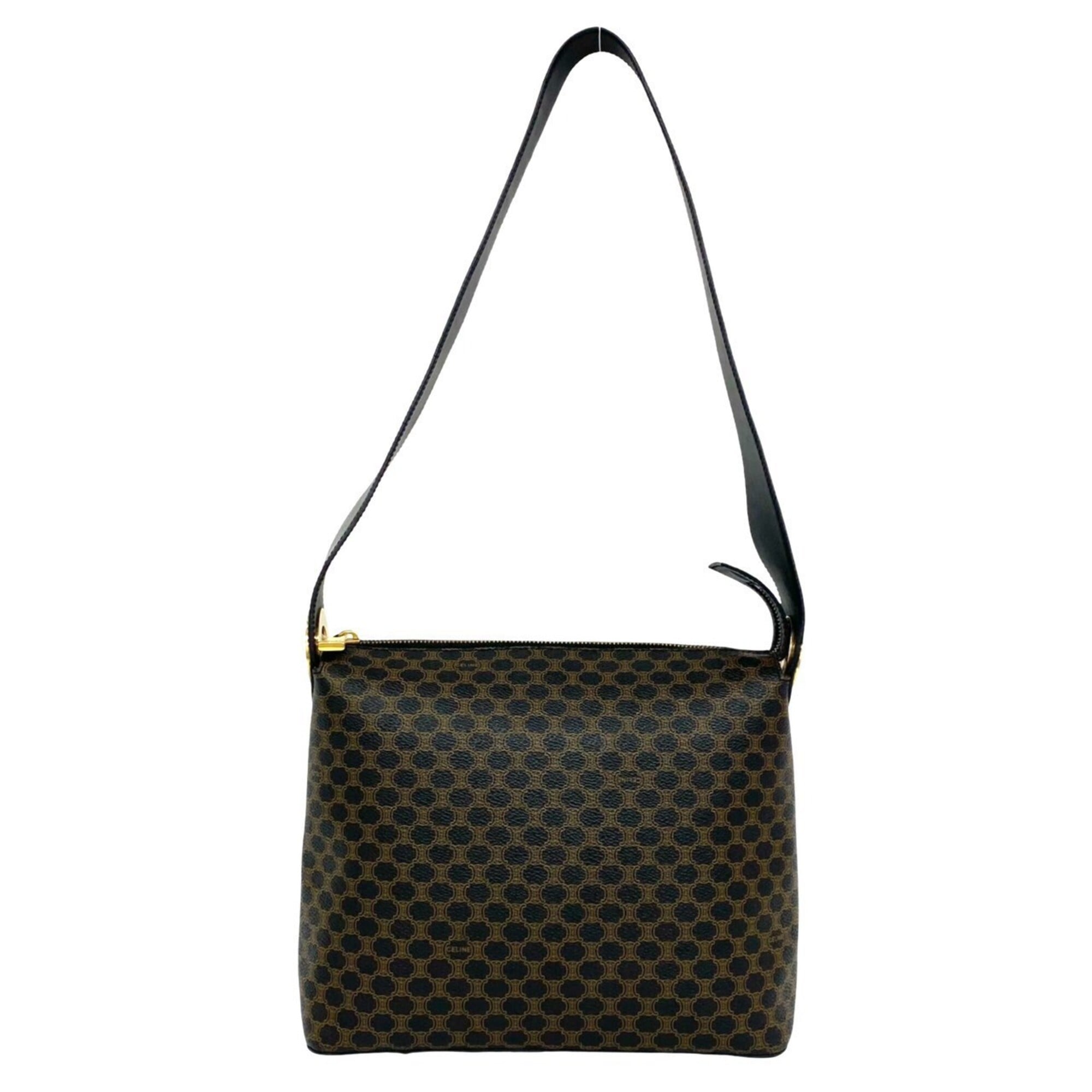 Celine Black Brown Leather Pvc Shoulder Bag (Pre-Owned)
