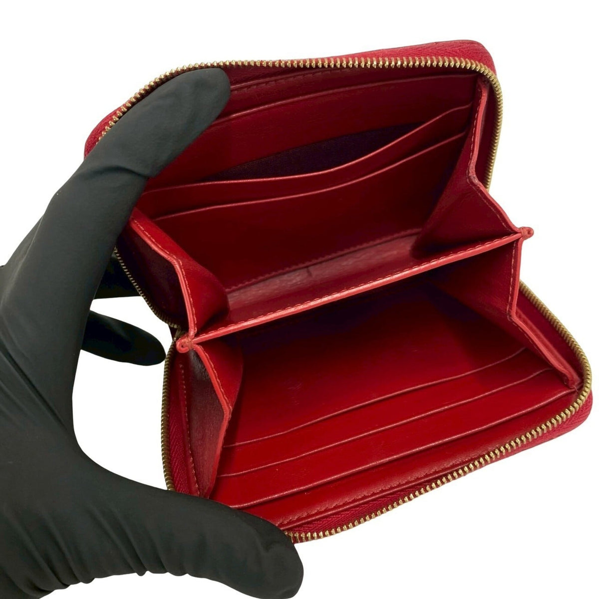 Celine Red Color Leather Wallet (Bi-Fold) (Pre-Owned)