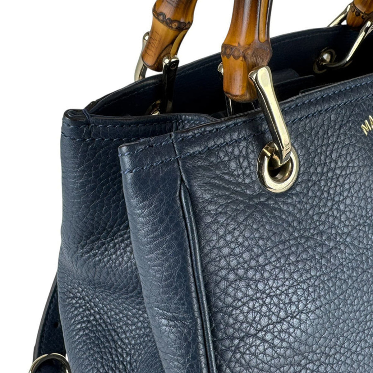 Gucci Navy Leather Handbag Shoulder Bag (Pre-Owned)