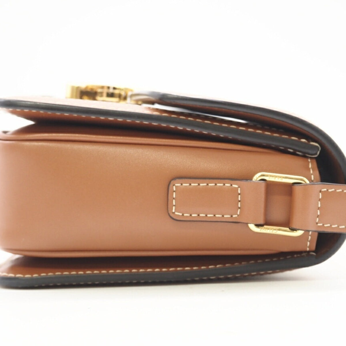 Celine Brown White Canvas Shoulder Bag (Pre-Owned)