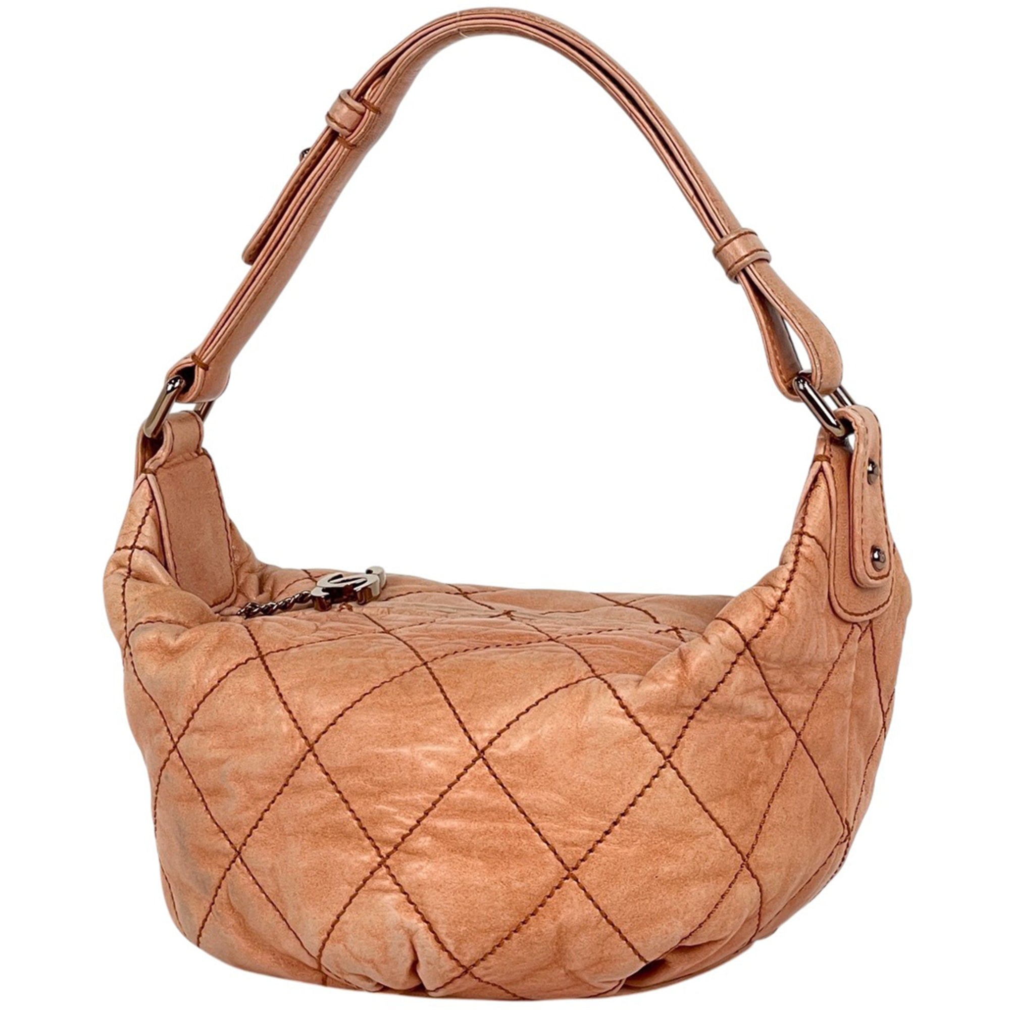 Chanel Pale Orange Leather Shoulder Bag (Pre-Owned)