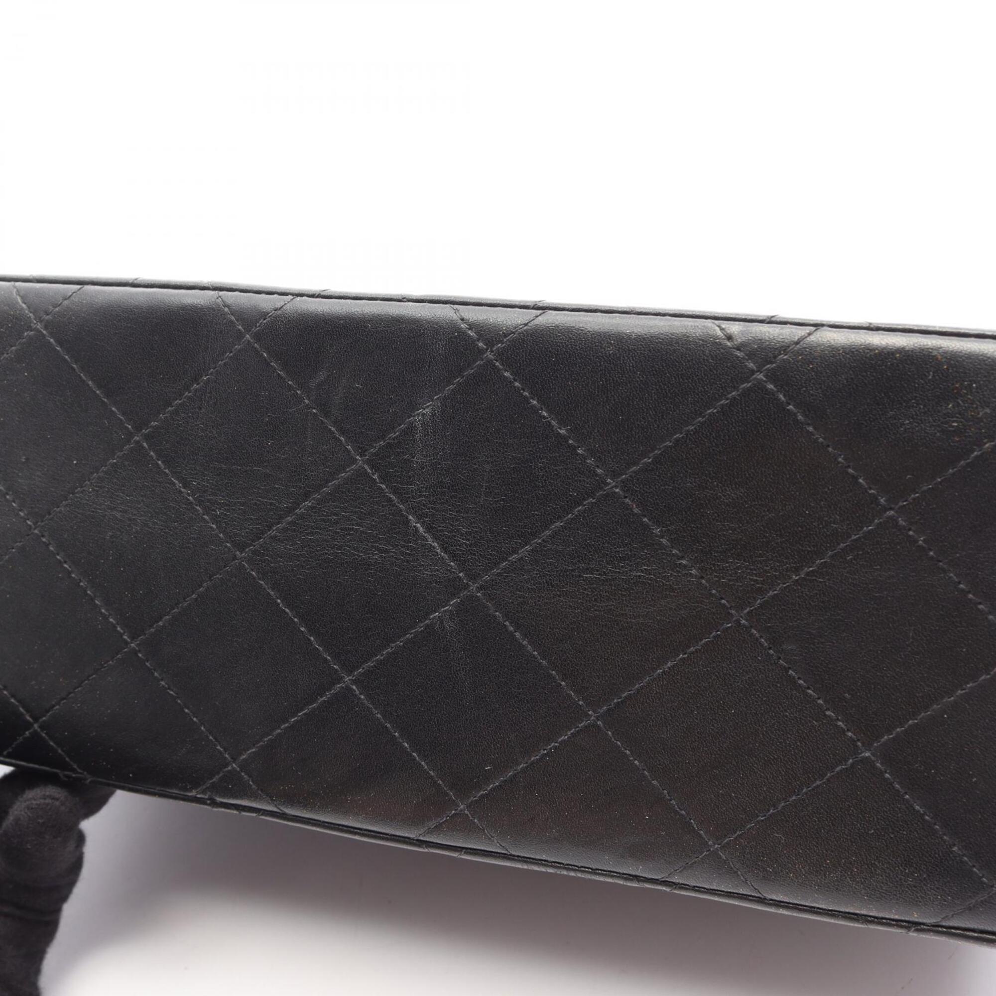 Chanel Black Leather Handbag Shoulder Bag (Pre-Owned)