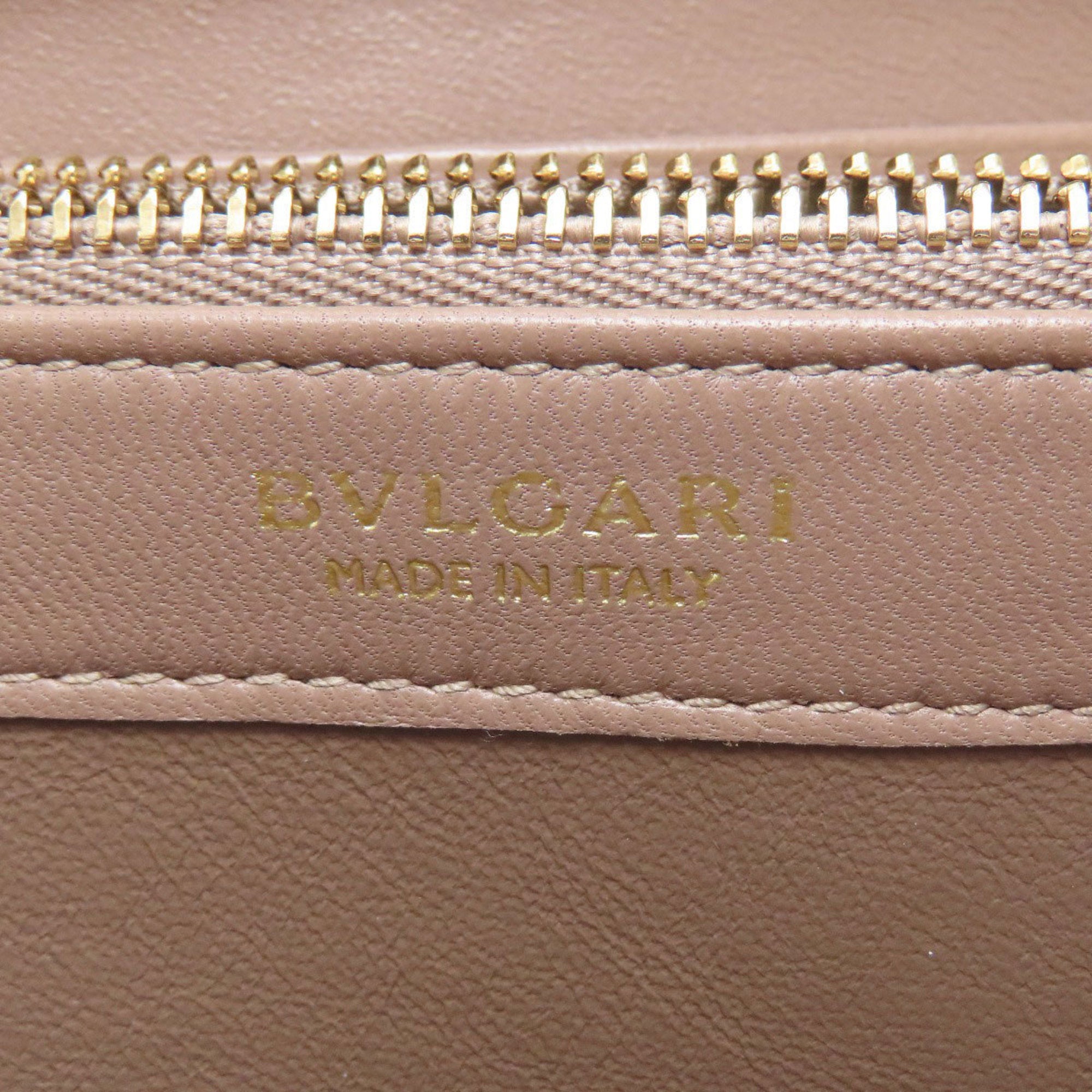 Bvlgari Gold Leather Long Wallet (Bi-Fold) (Pre-Owned)