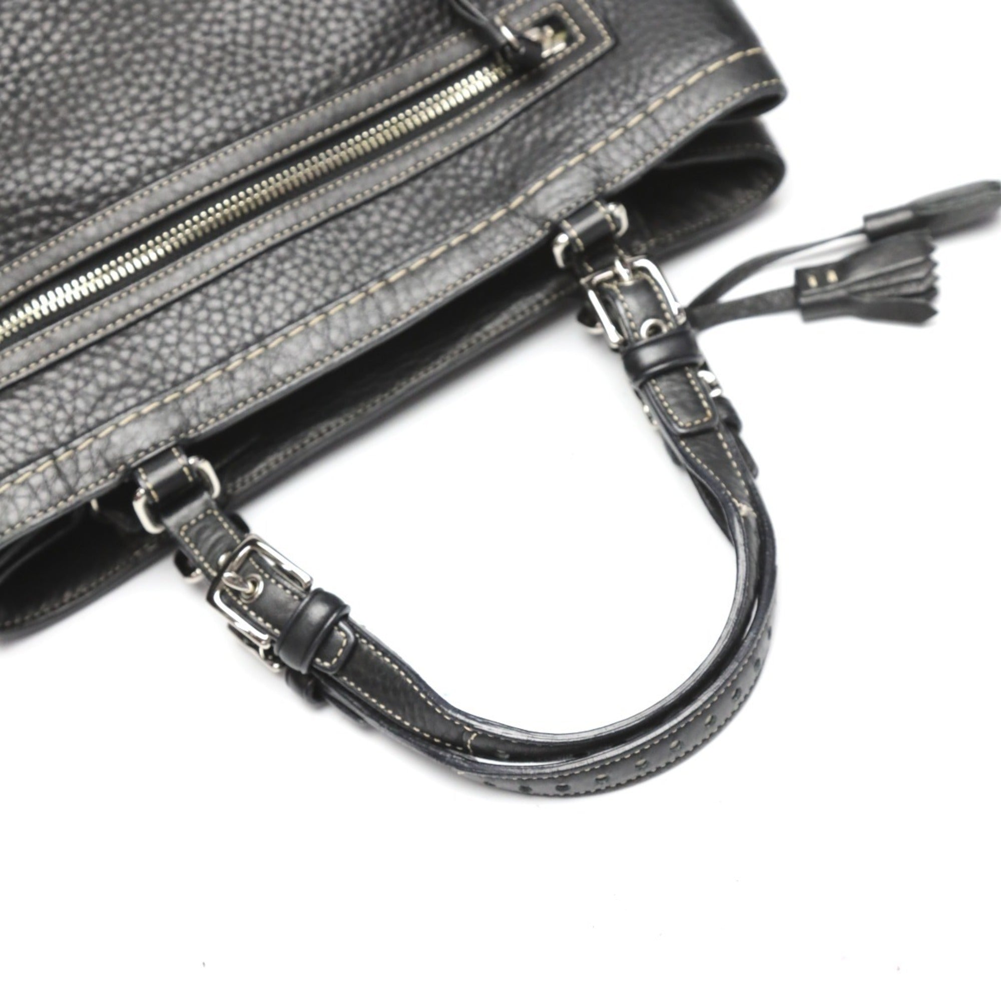 Coach Black Leather Handbag (Pre-Owned)