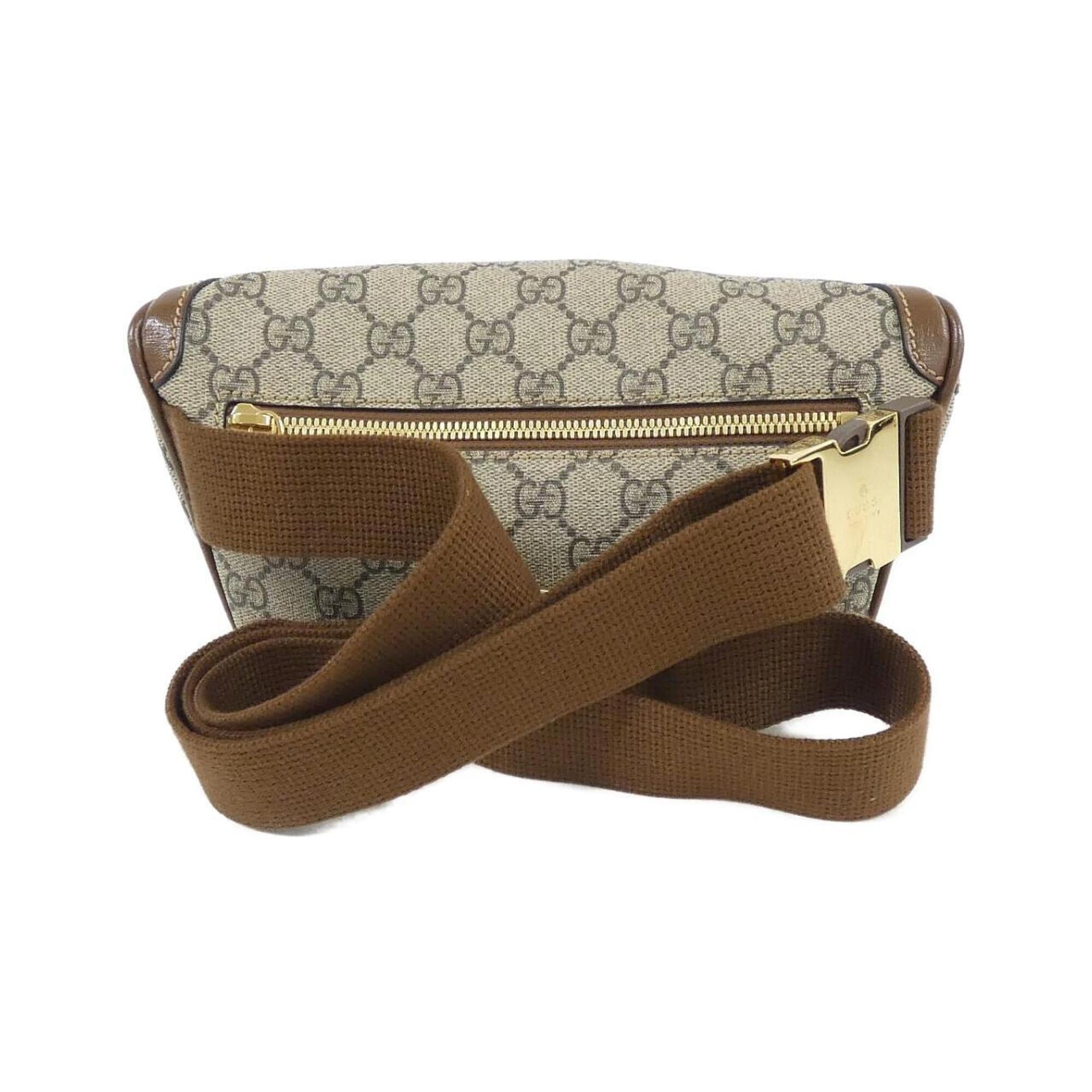 Gucci Beige Brown Gg Supreme Leather Fanny Pack (Pre-Owned)