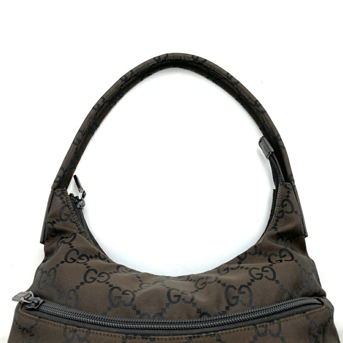 Gucci Brown Nylon Handbag Shoulder Bag (Pre-Owned)