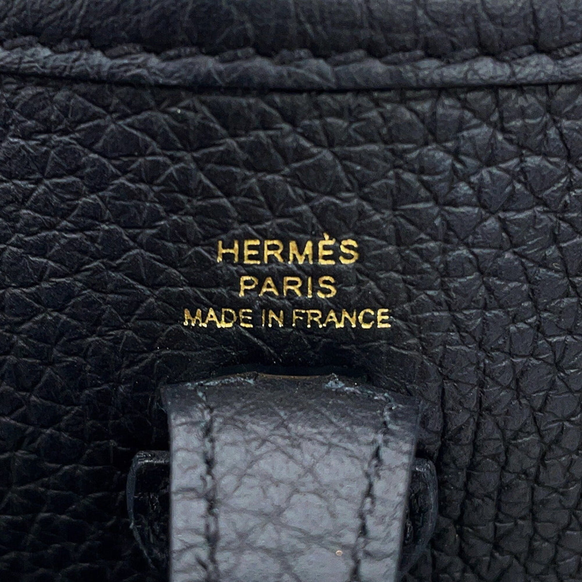 Hermes Evelyne Black Taurillon Clemence Leather Handbag Shoulder Bag (Pre-Owned)