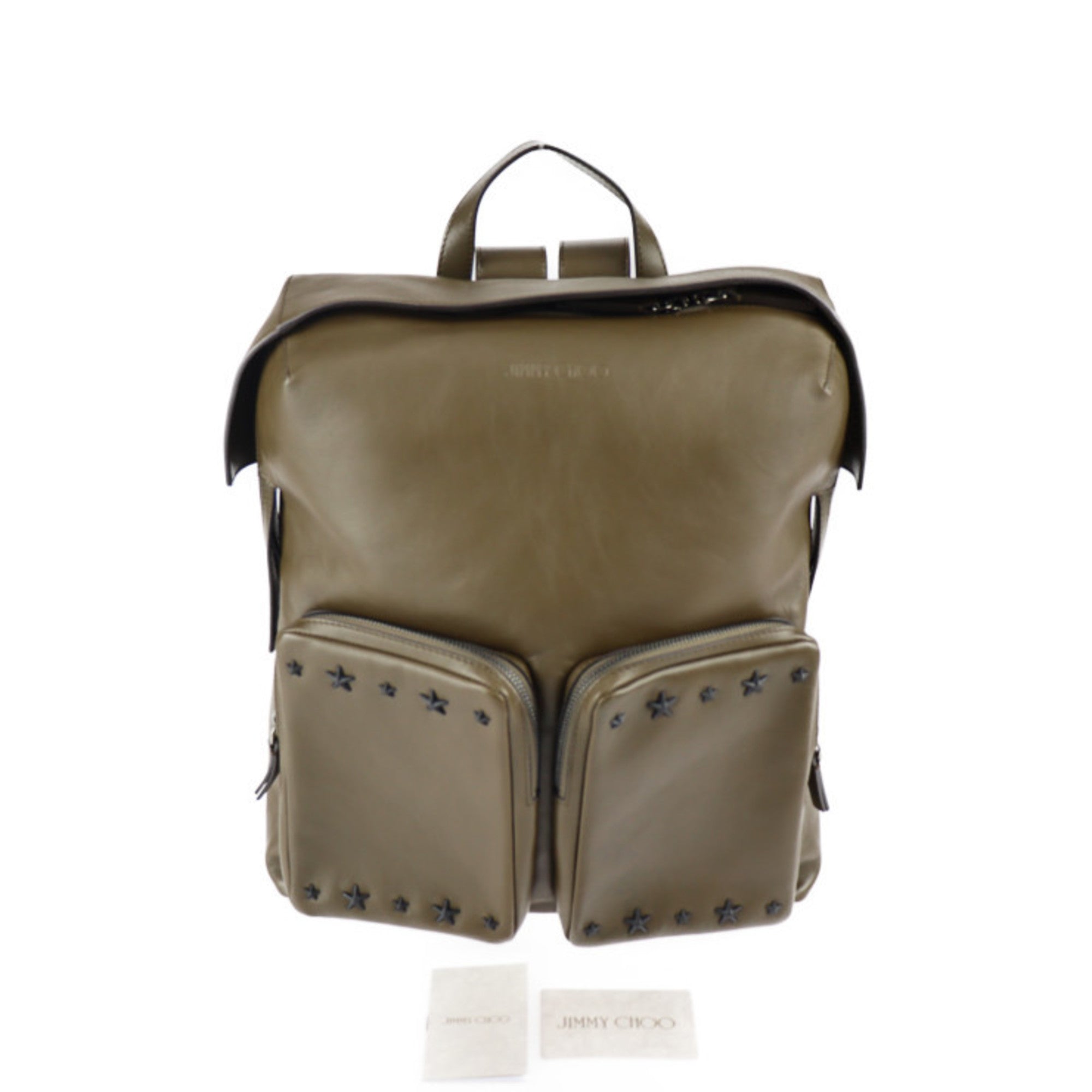 Jimmy Choo Olive Leather Backpack (Pre-Owned)