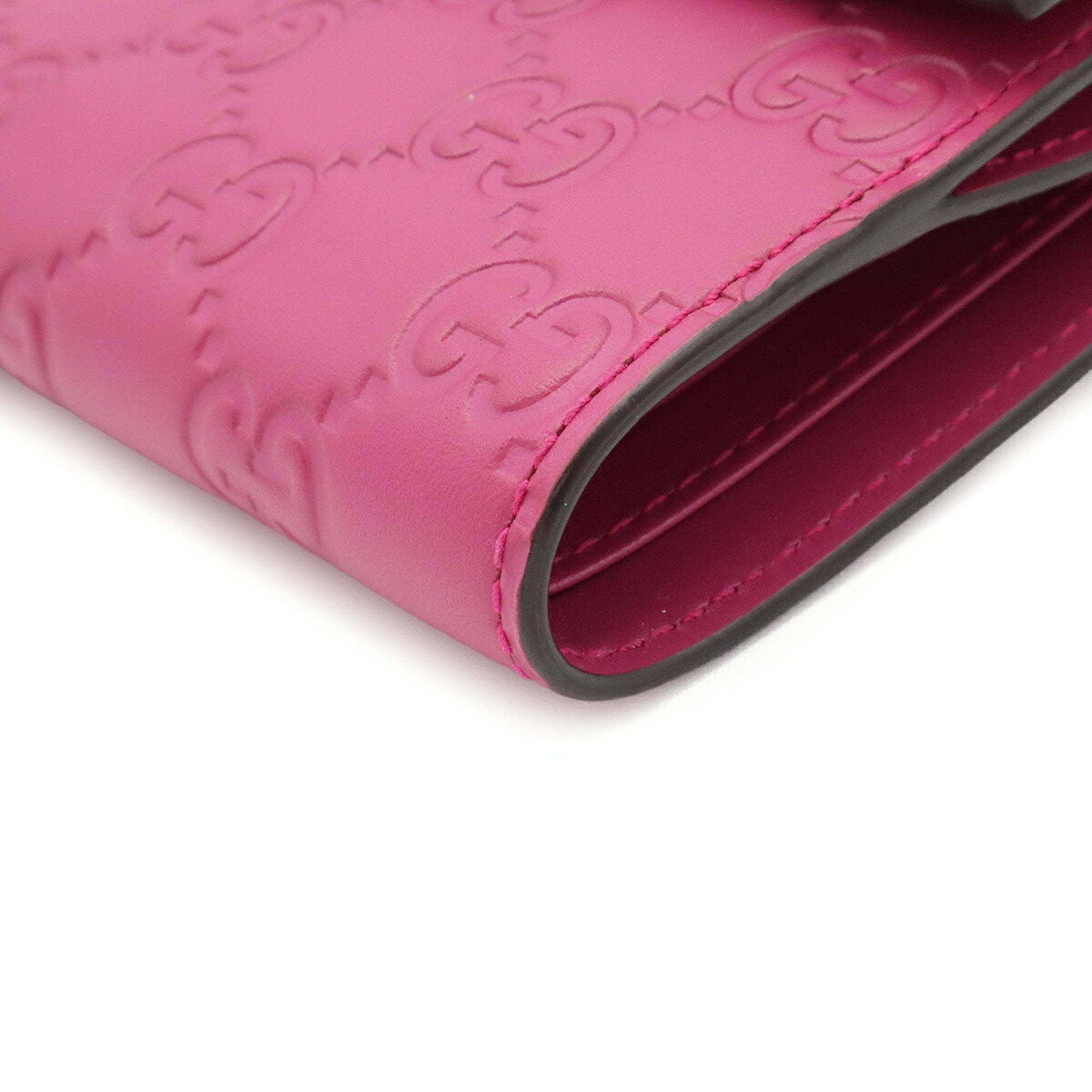 Gucci Pink Purple Gg Leather Wallet (Bi-Fold) (Pre-Owned)
