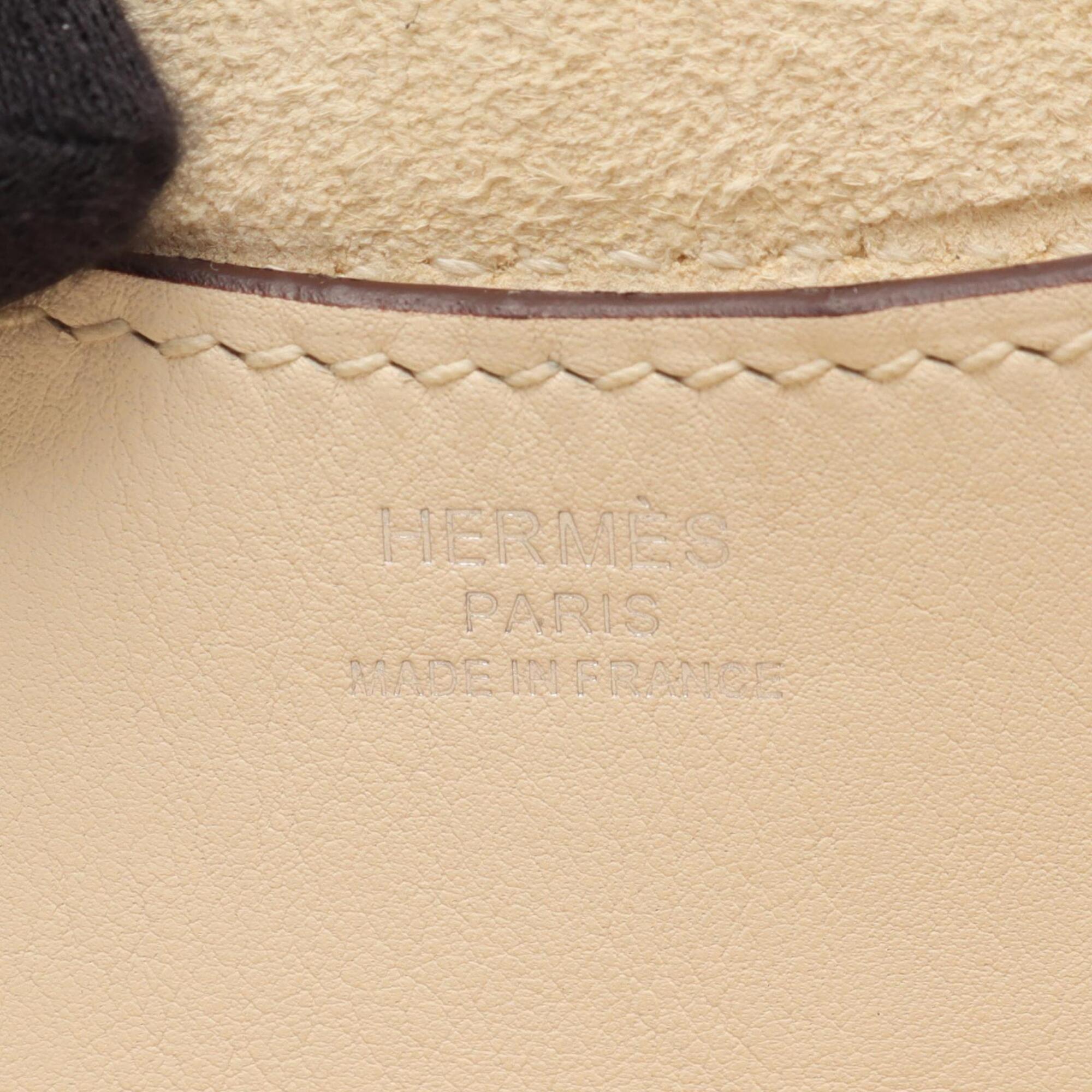 Hermes Ivory Taurillon Clemence Leather Handbag (Pre-Owned)
