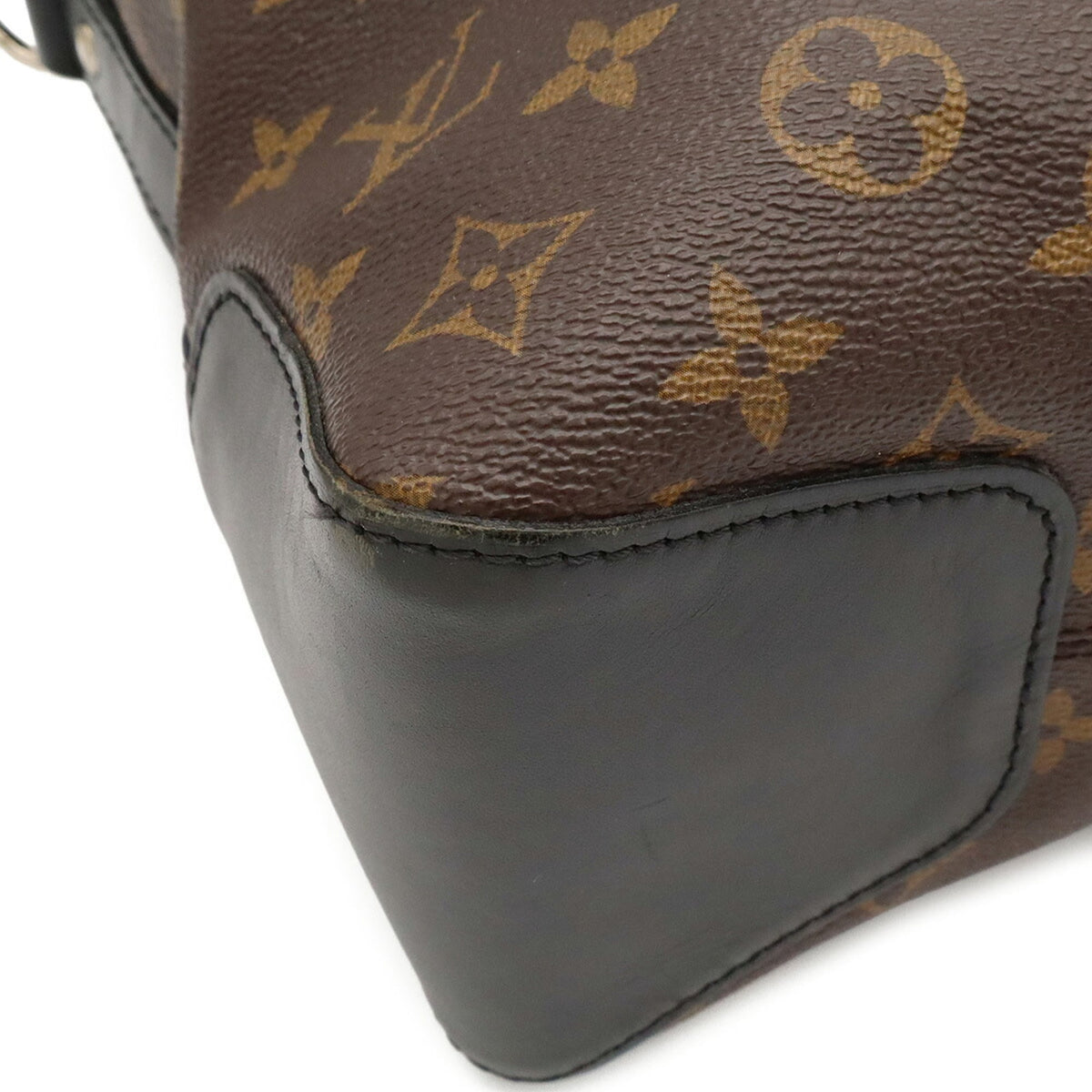 Louis Vuitton Black Brown Monogram Canvas Pvc Coated Canvas Leather Handbag Shoulder Bag (Pre-Owned)