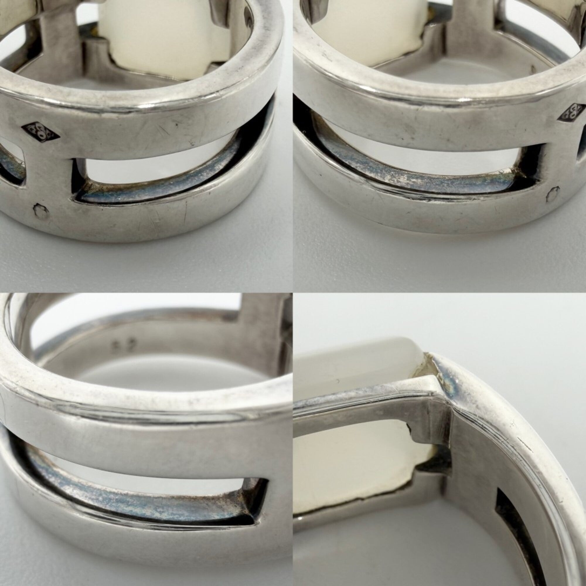 Hermes Silver 925 Band Ring (Pre-Owned)