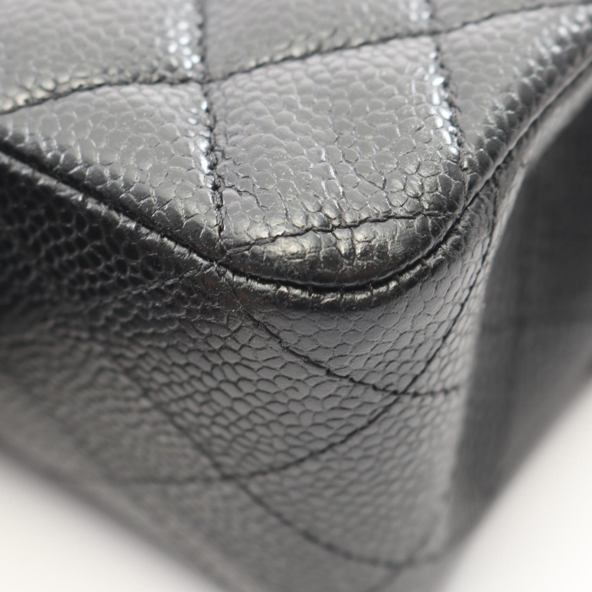 Chanel Black Grained Calfskin Handbag Shoulder Bag (Pre-Owned)
