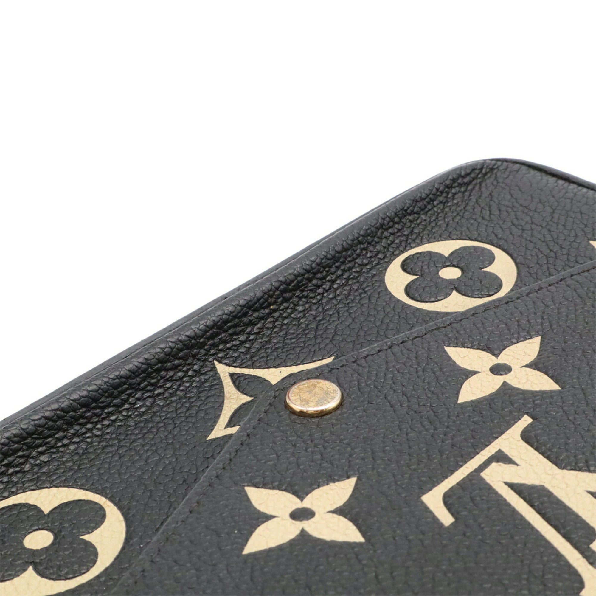 Louis Vuitton Beige Black Monogram Empreinte Leather Clutch Bag Pochette Shoulder Bag (Pre-Owned)