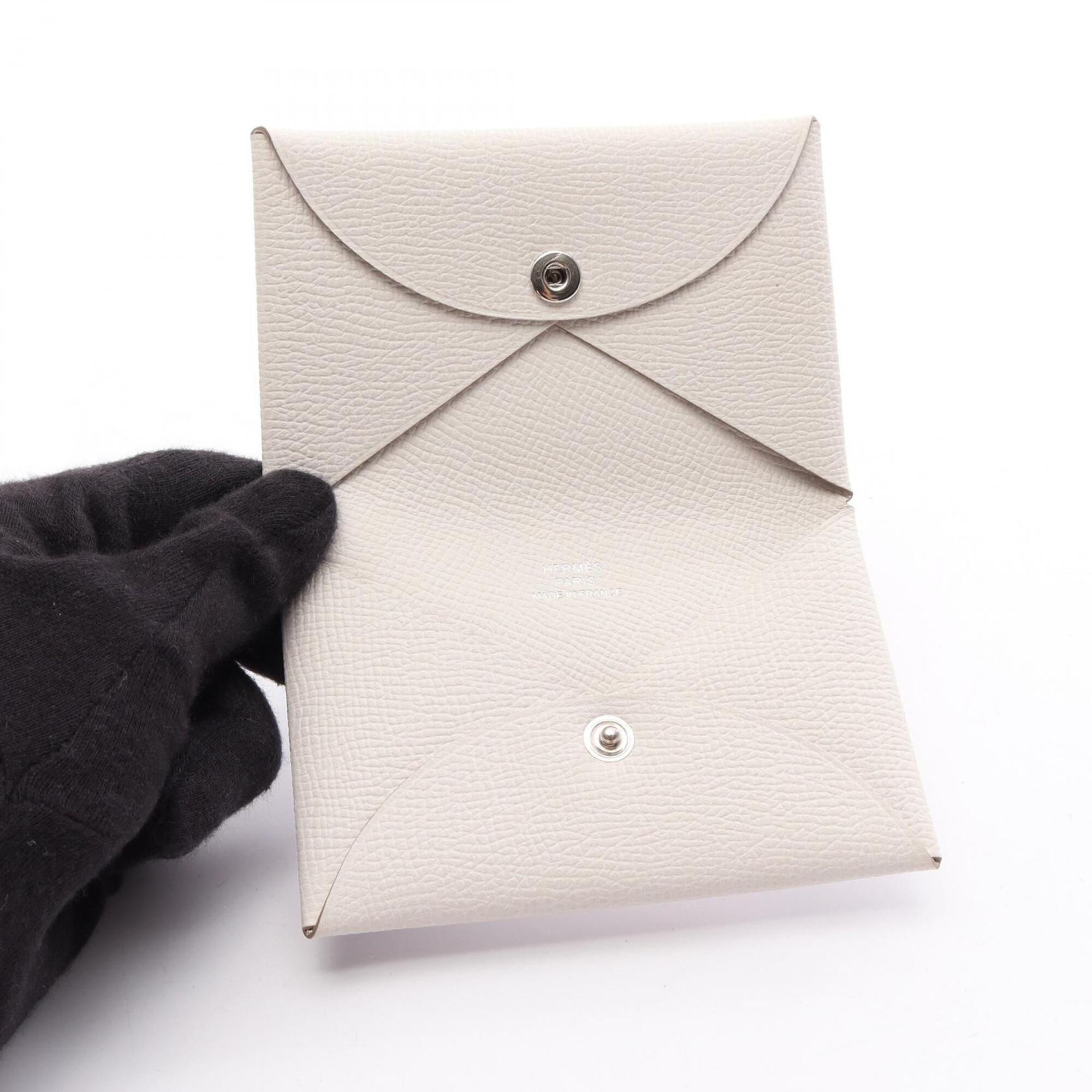 Hermes White Epsom Leather Coin Purse/Coin Case (Pre-Owned)