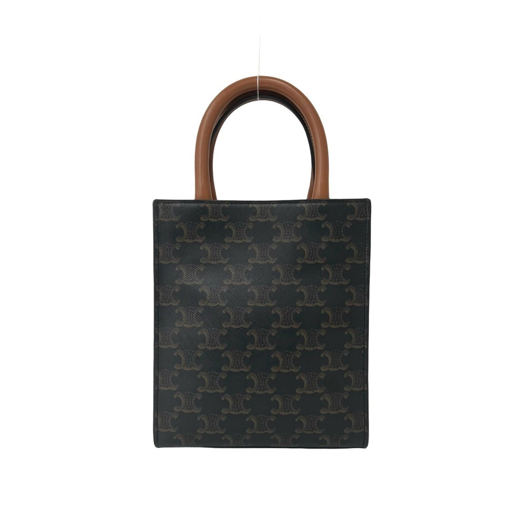 Celine Brown Leather Pvc Handbag Shoulder Bag (Pre-Owned)