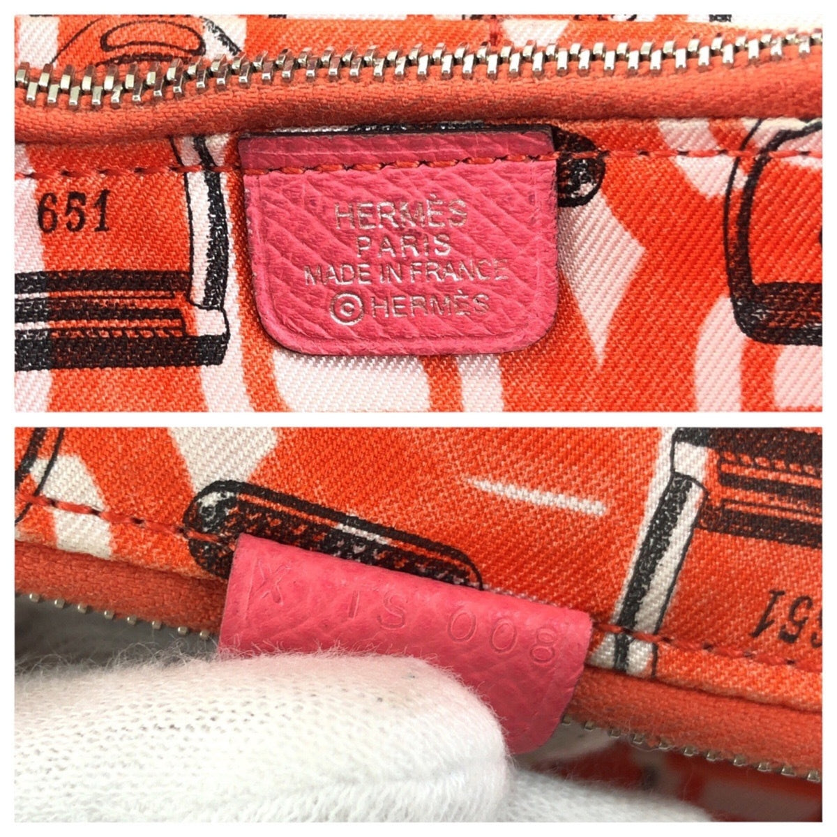 Hermes Pink Rose Azalee Epsom Leather Long Wallet (Bi-Fold) (Pre-Owned)
