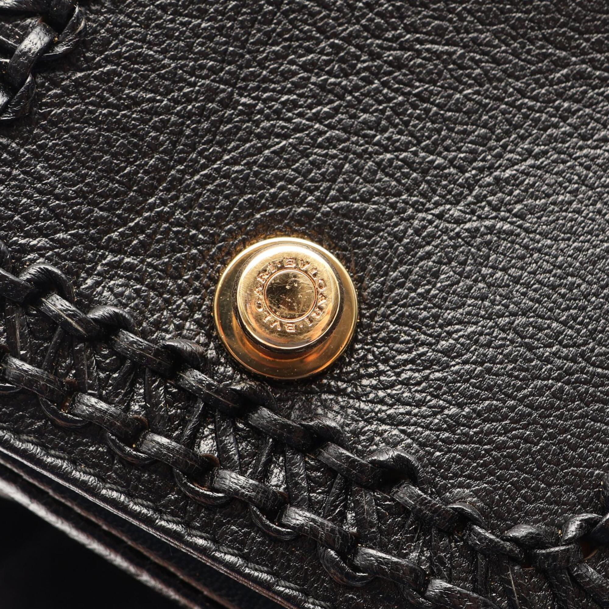 Bvlgari Leoni Black Leather Handbag (Pre-Owned)