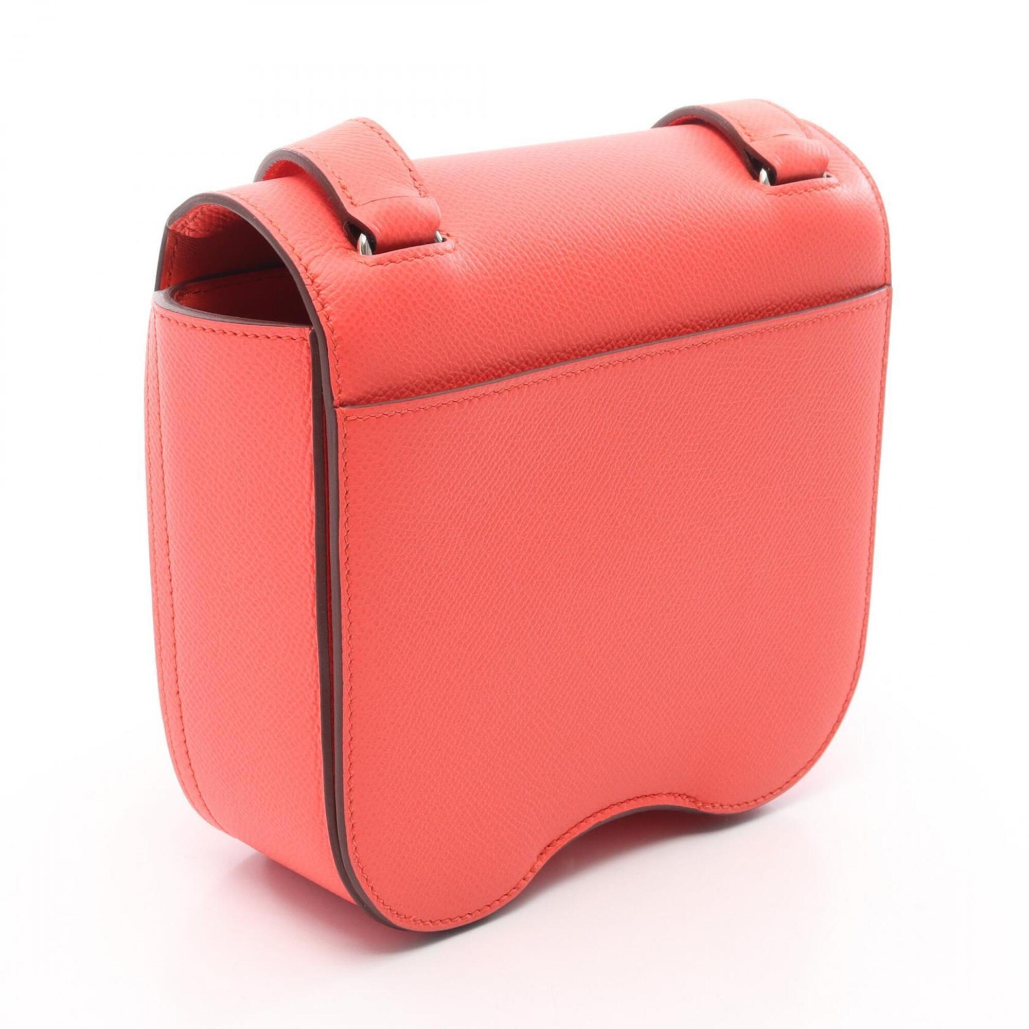 Hermes Red Color Rose Jaipur Epsom Leather Handbag Shoulder Bag (Pre-Owned)