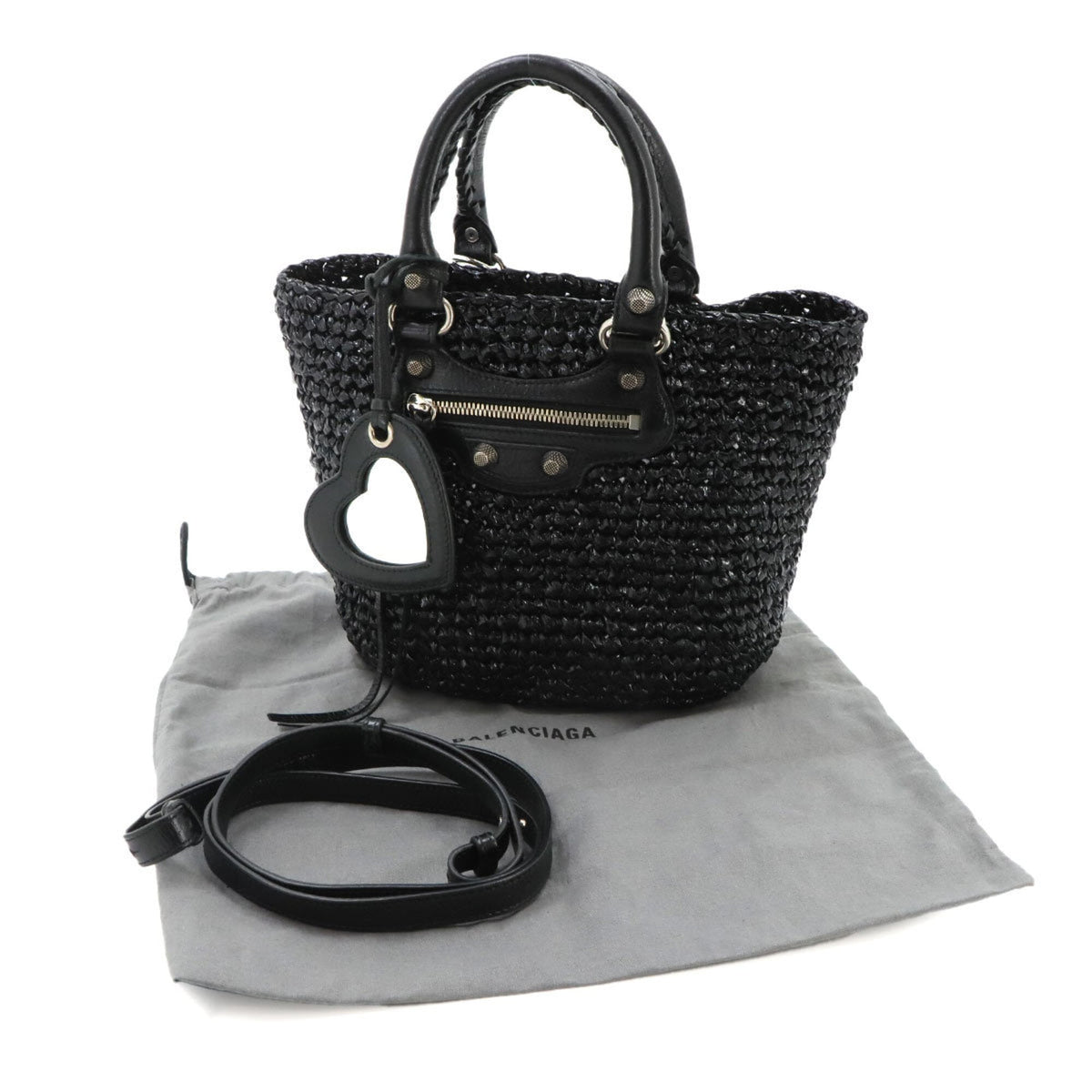 Balenciaga Black Polypropylene Leather Basket Handbag (Pre-Owned)