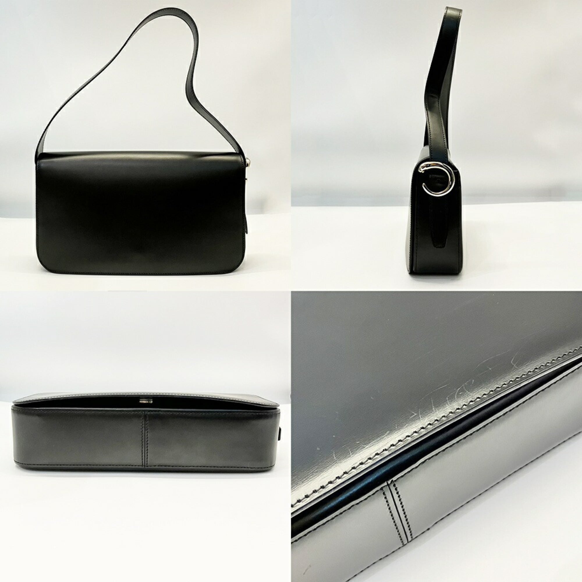 Cartier Panthère Black Leather Shoulder Bag (Pre-Owned)