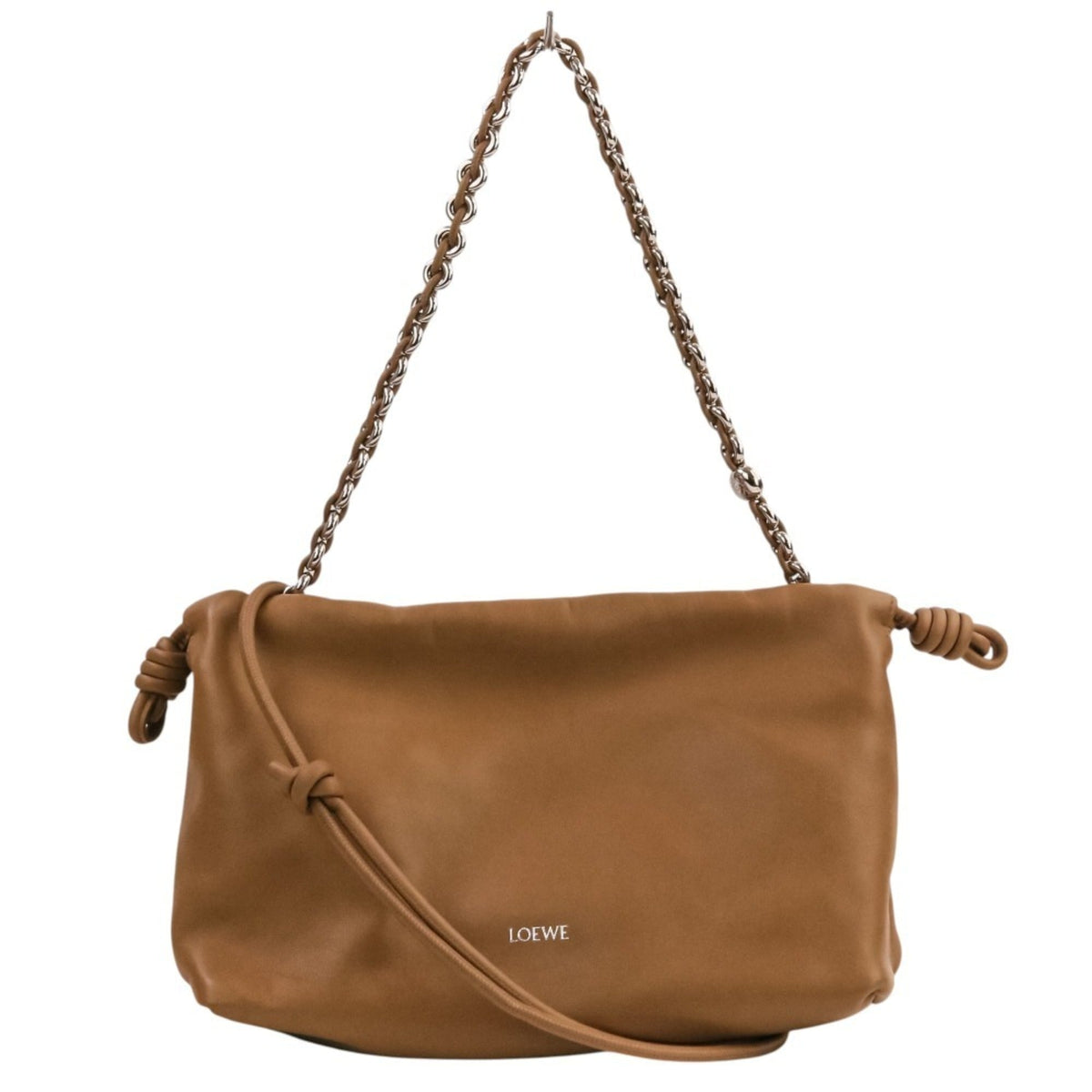 Loewe Flamenco Brown Leather Handbag Shoulder Bag (Pre-Owned)