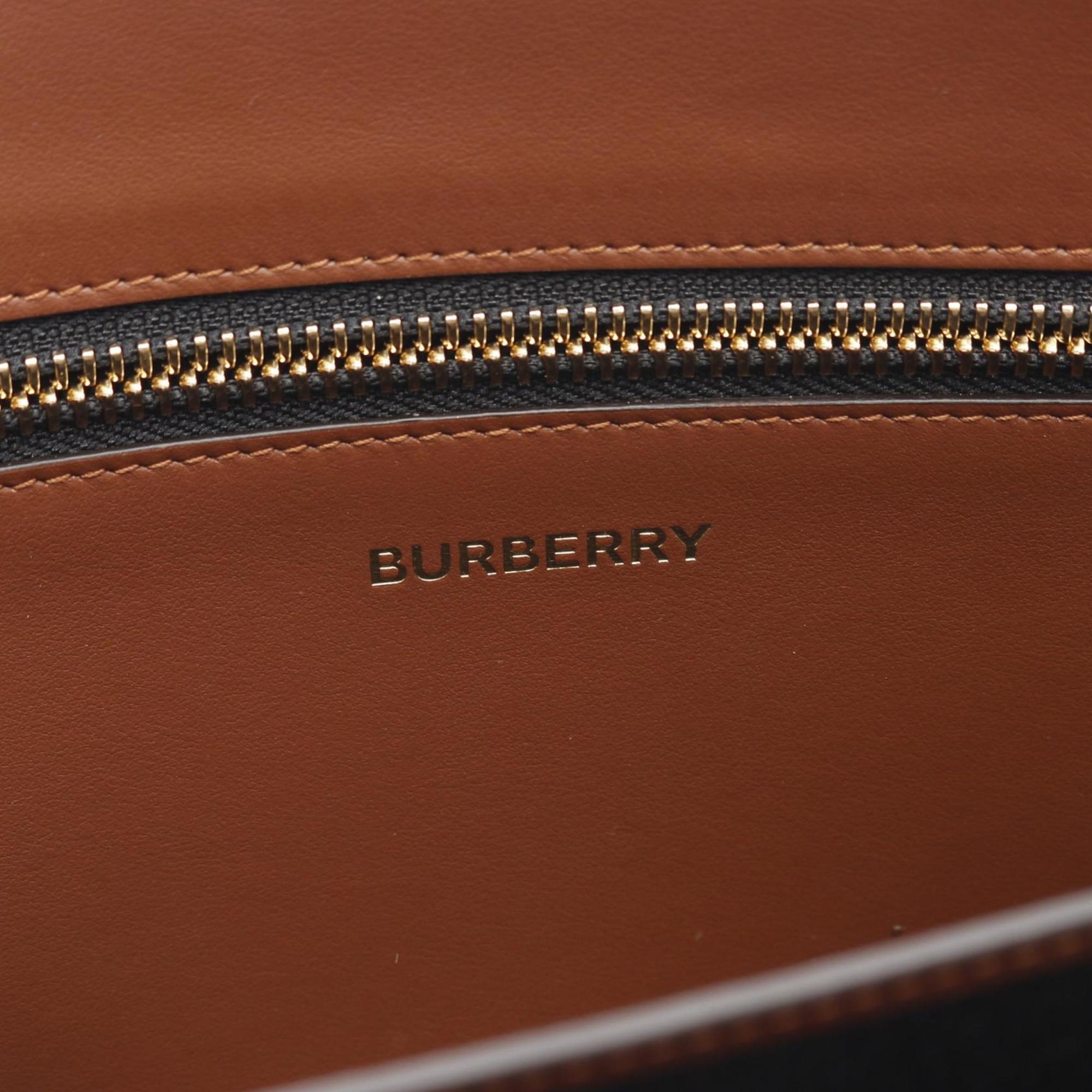 Burberry Beige Brown Pvc Coated Canvas Leather Clutch Bag (Pre-Owned)