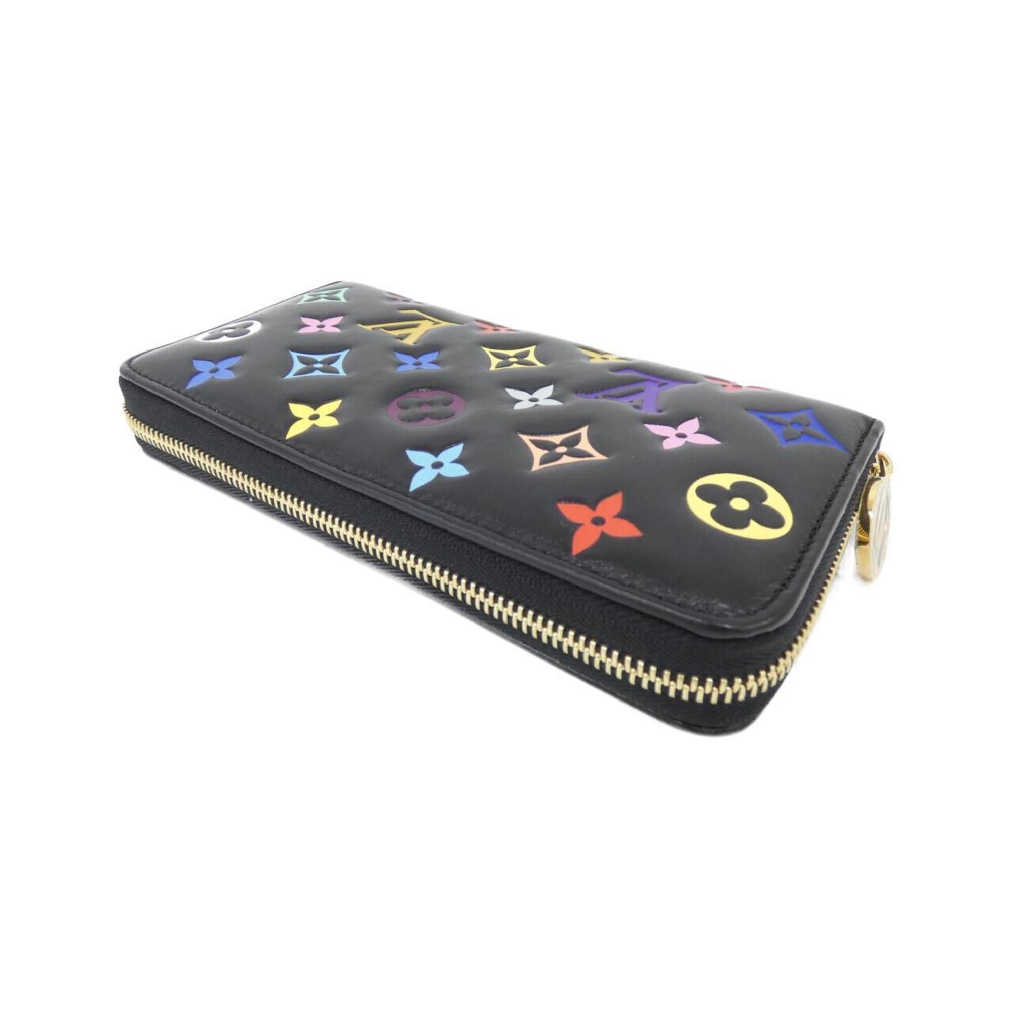Louis Vuitton Black Multi-Color Leather Long Wallet (Bi-Fold) (Pre-Owned)