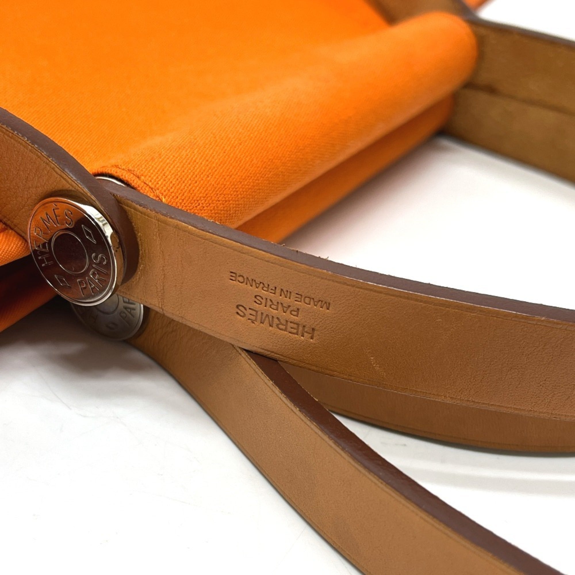 Hermes Orange Toile H Handbag Tote Bag (Pre-Owned)