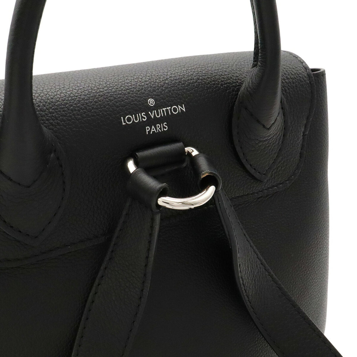 Louis Vuitton Noir Leather Backpack (Pre-Owned)