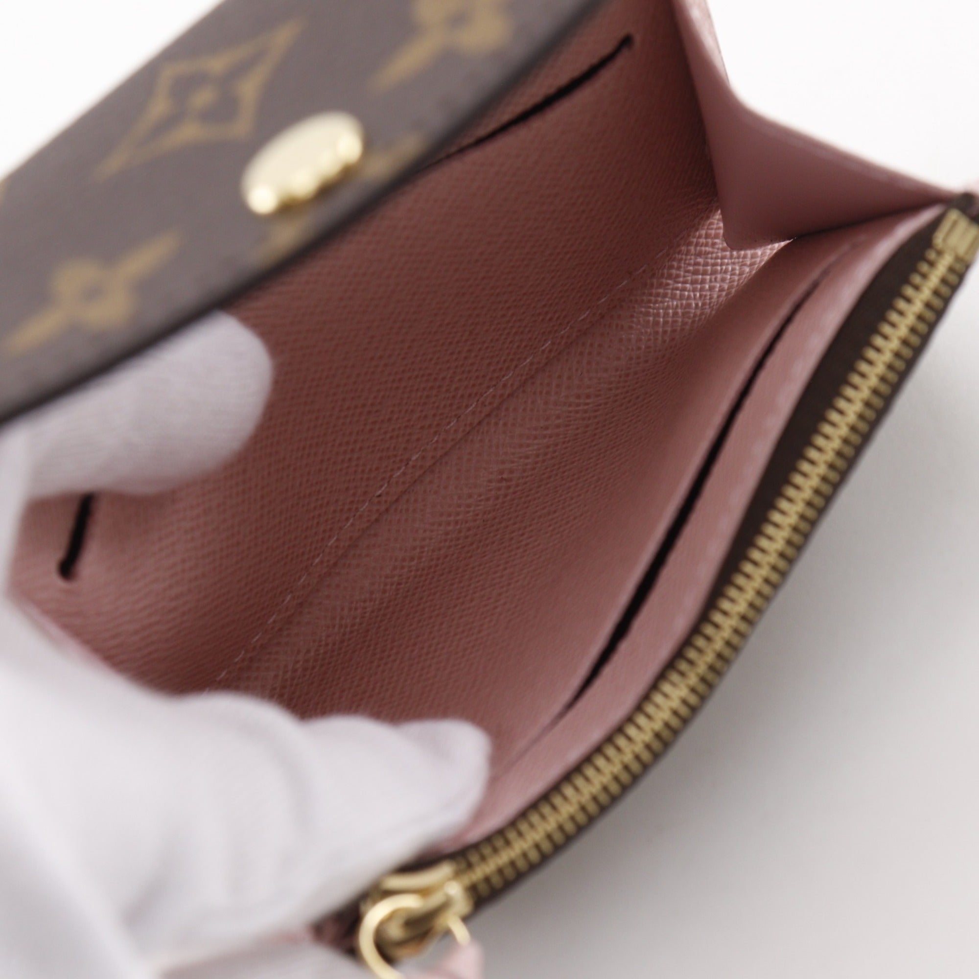 Louis Vuitton Brown Monogram Rose Ballerine Monogram Coin Purse/Coin Case (Pre-Owned)