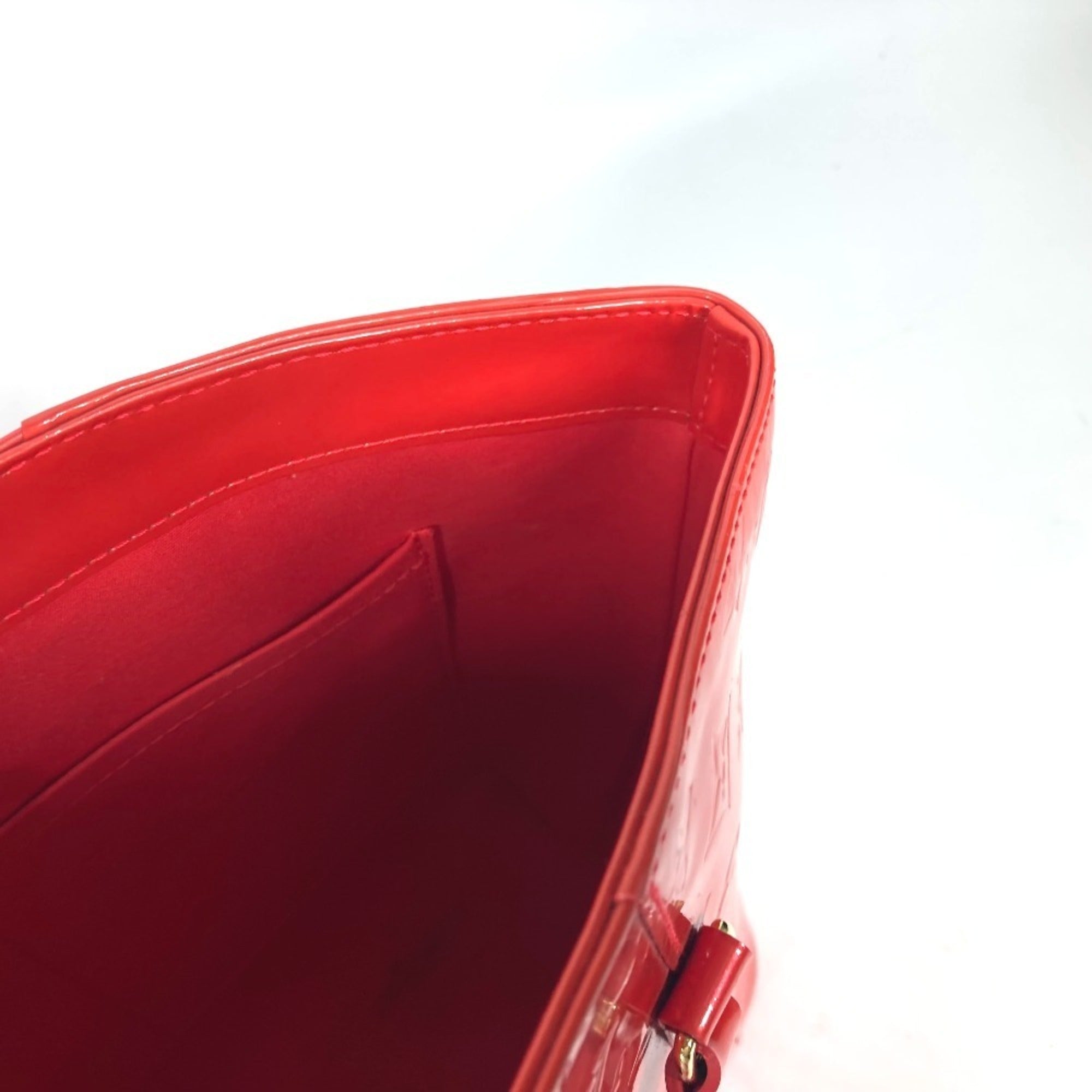 Louis Vuitton Red Color Rouge Grenadine Monogram Vernis Shoulder Bag Tote Bag (Pre-Owned)