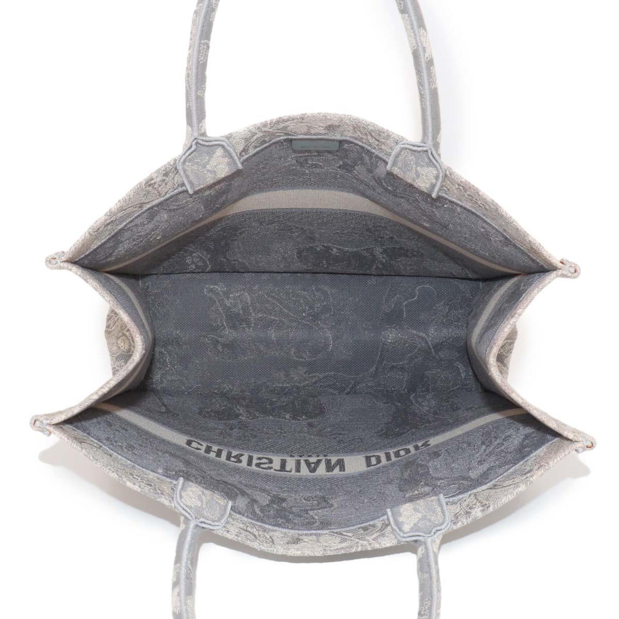 Christian Dior Gray Canvas Handbag Tote Bag (Pre-Owned)