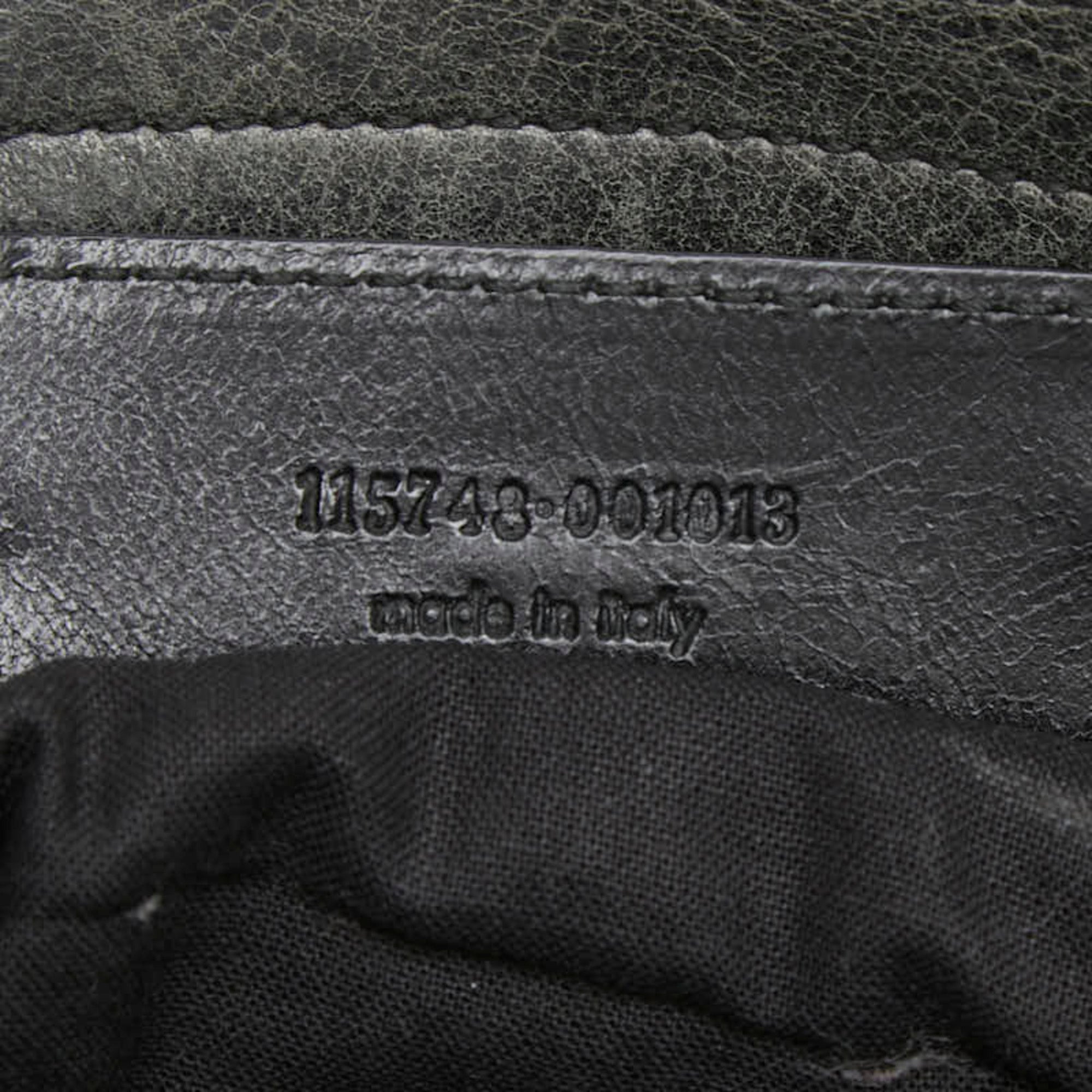Balenciaga Black Leather Felt Handbag Shoulder Bag (Pre-Owned)