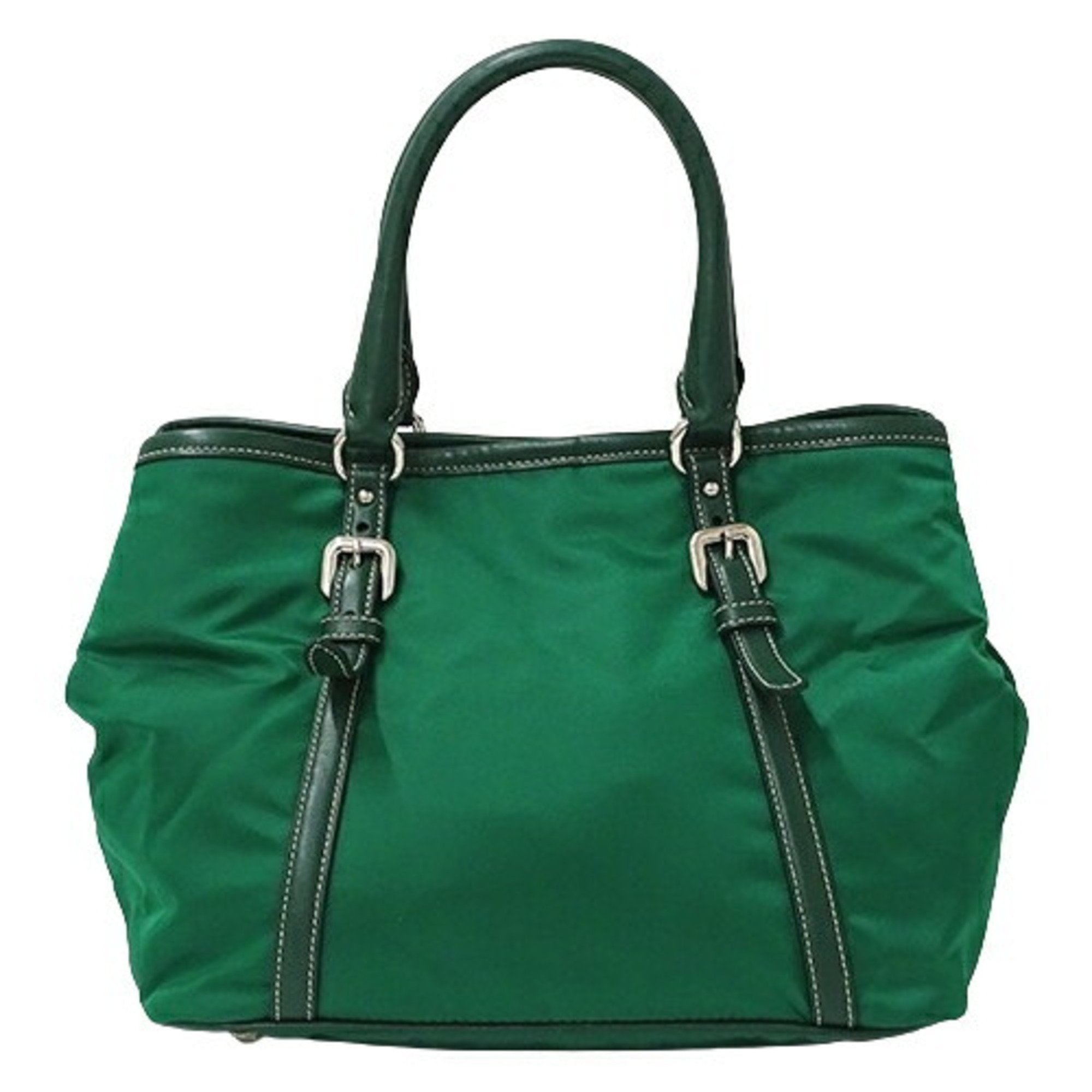 Prada Green Nylon Handbag Shoulder Bag (Pre-Owned)