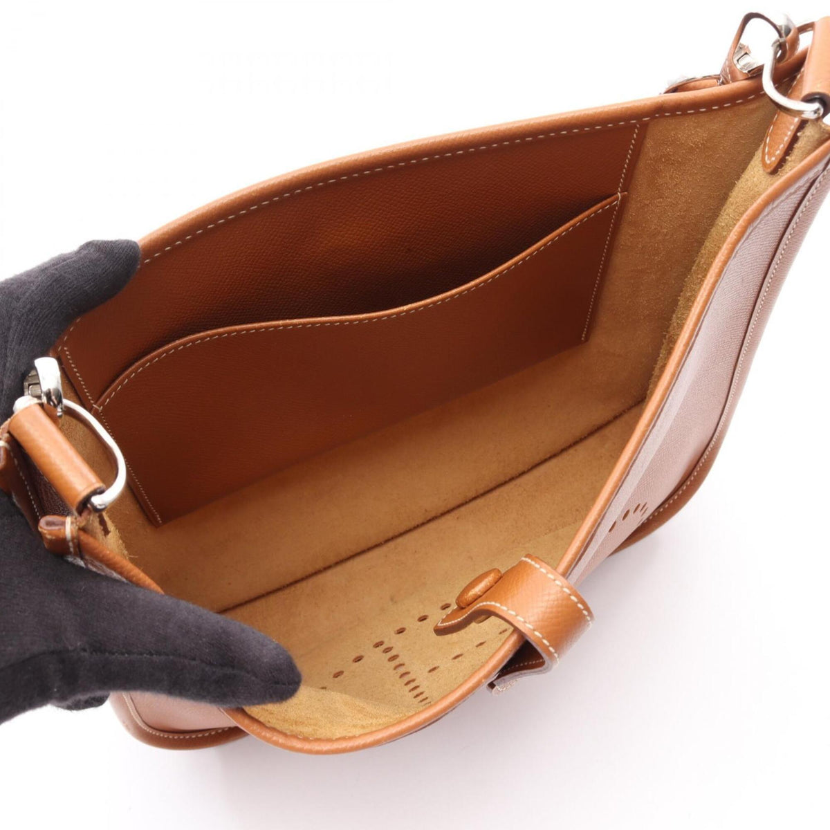 Hermes Brown Epsom Leather Handbag Shoulder Bag (Pre-Owned)