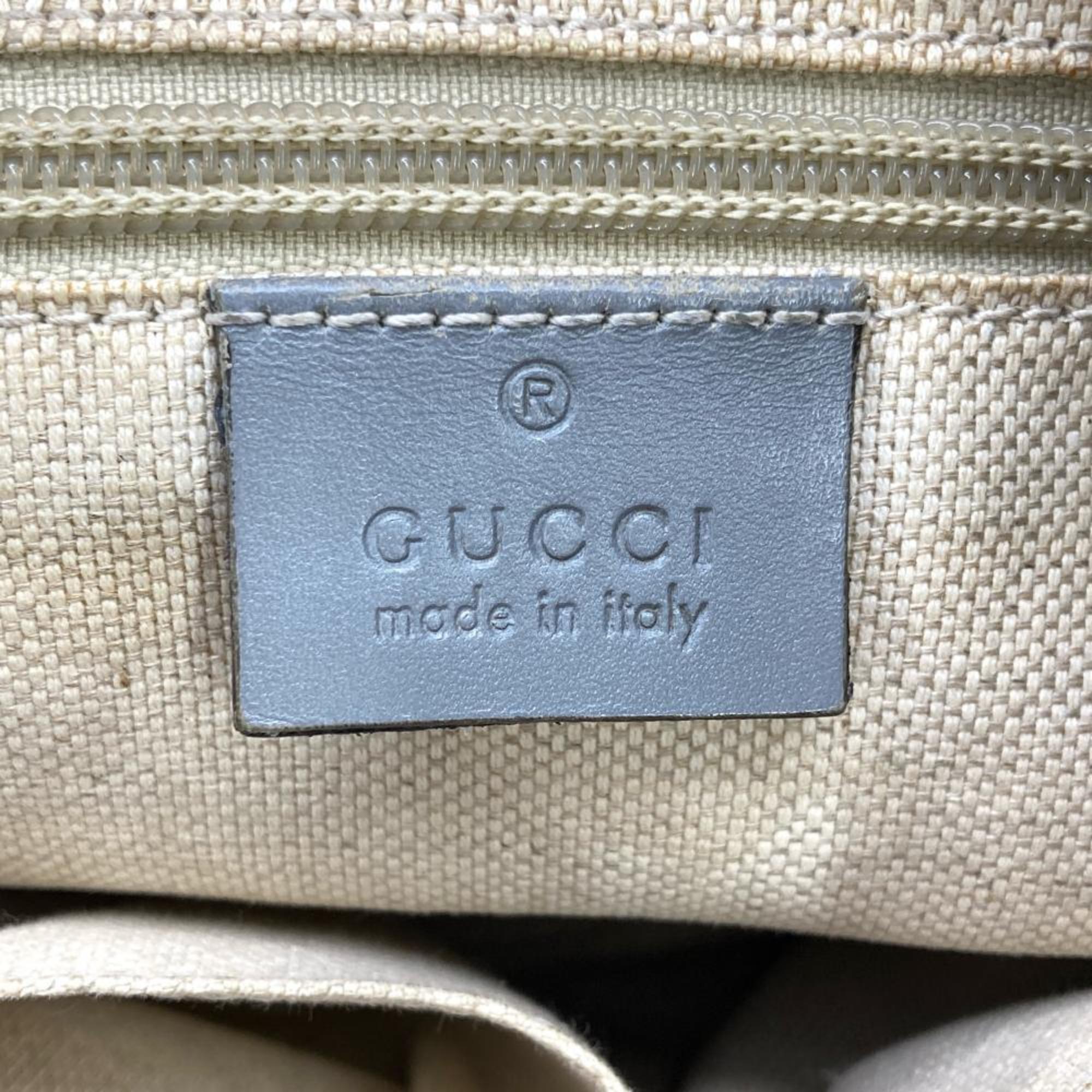 Gucci Gray Gg Supreme Leather Tote Bag (Pre-Owned)
