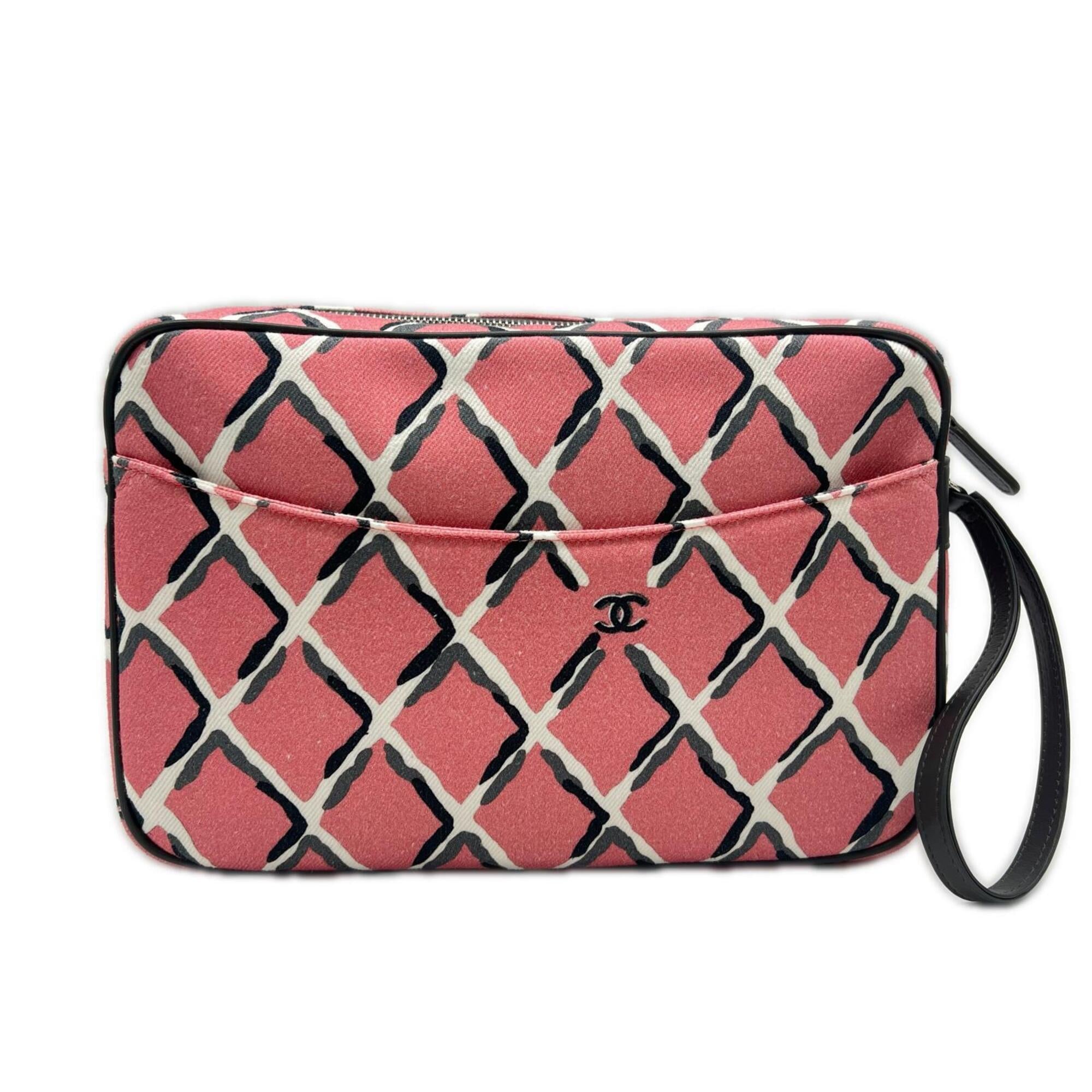Chanel Multi-Color Pink Canvas Pouch (Pre-Owned)