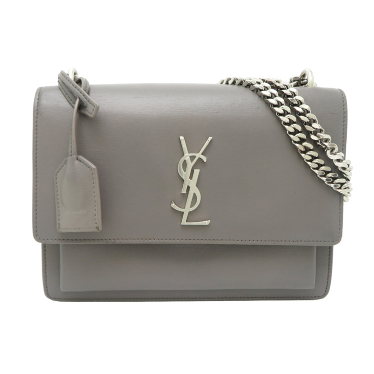 Saint Laurent Grayish Leather Shoulder Bag (Pre-Owned)
