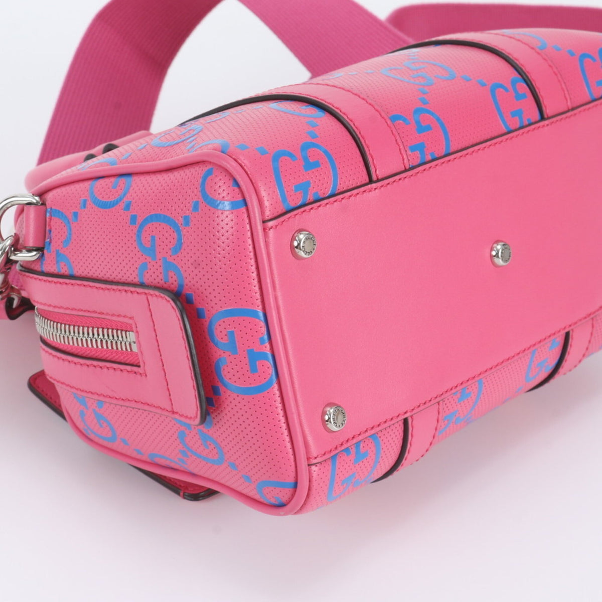Gucci Pink Leather Boston Bag Shoulder Bag (Pre-Owned)