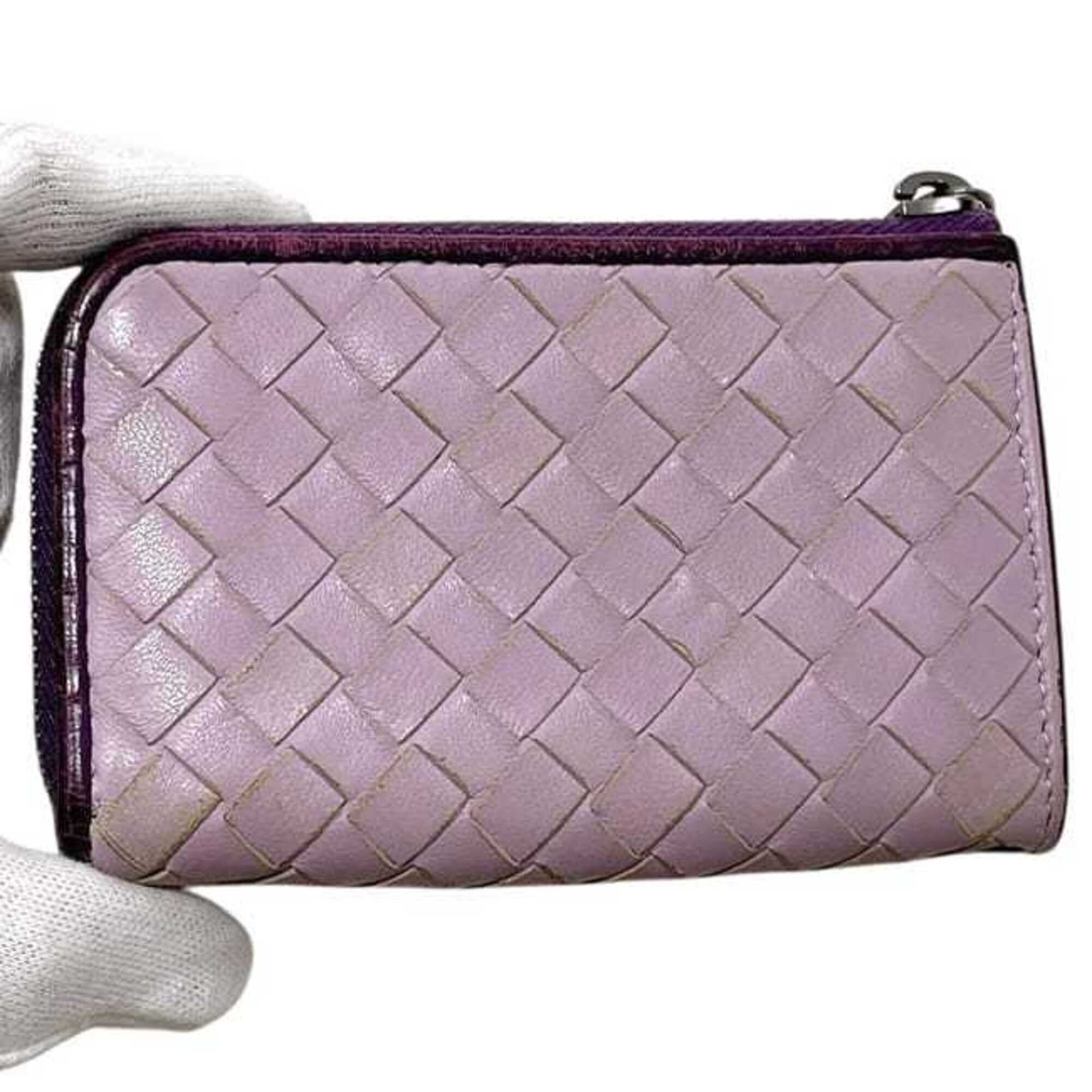 Bottega Veneta Purple Leather Coin Purse/Coin Case (Pre-Owned)