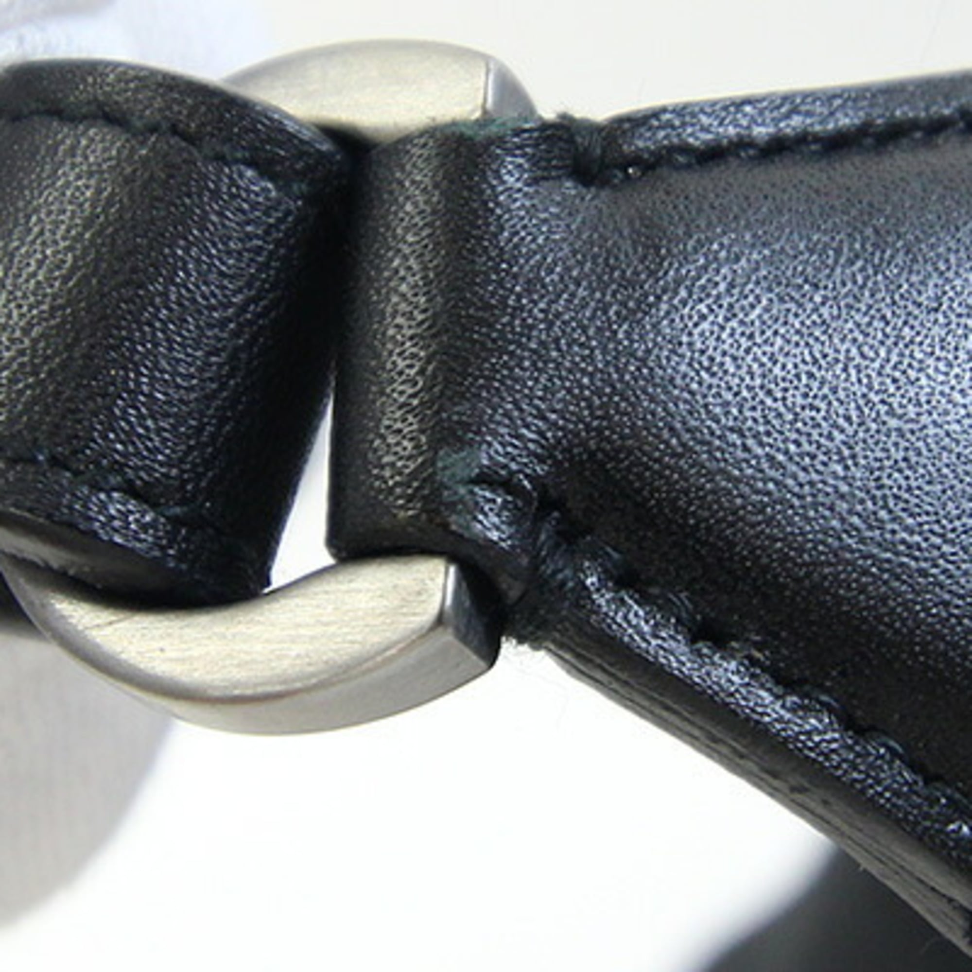 Salvatore Ferragamo Gancini Black Nylon Leather Handbag Pouch (Pre-Owned)