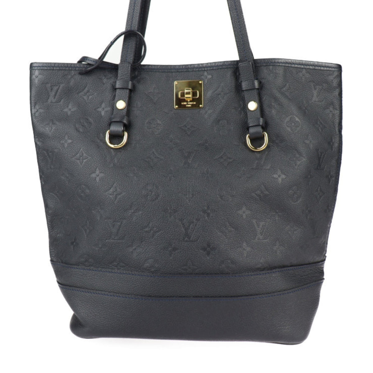 Louis Vuitton Black Leather Handbag Pouch Shoulder Bag Tote Bag (Pre-Owned)