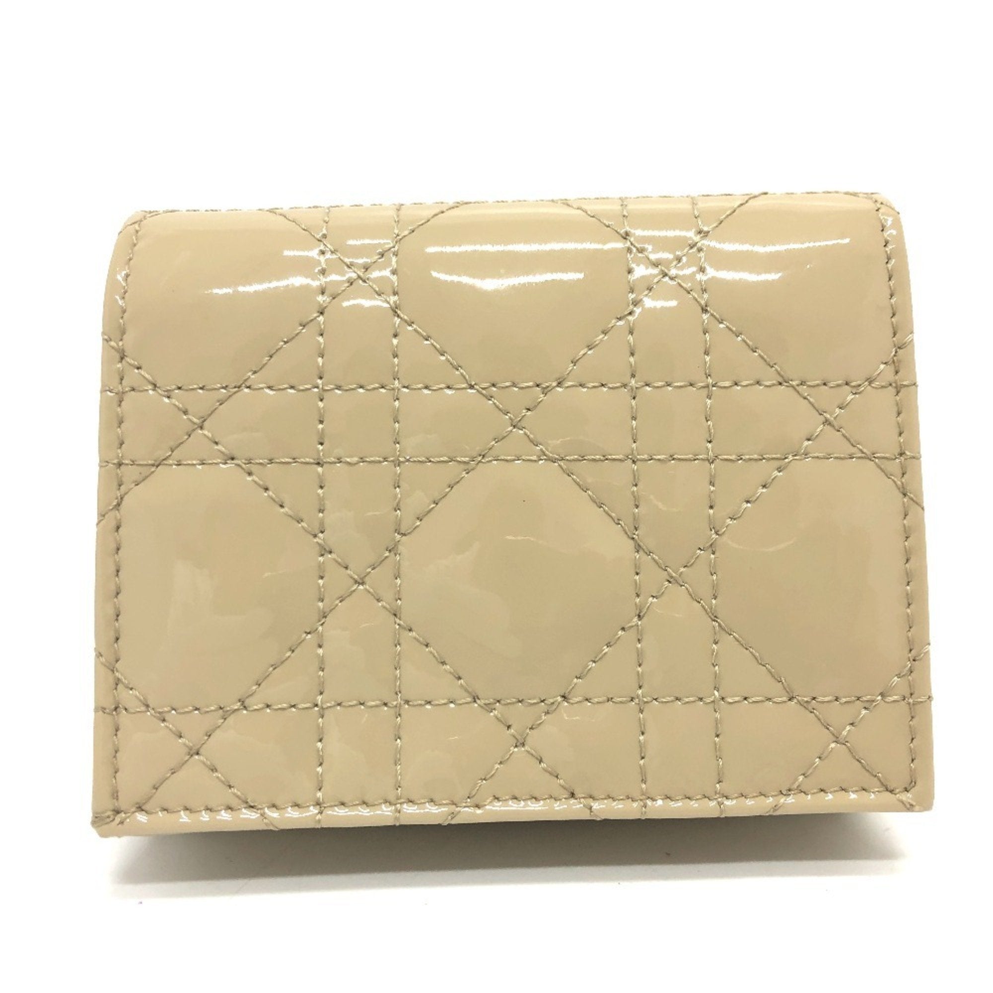 Christian Dior Beige Leather Wallet (Bi-Fold) (Pre-Owned)