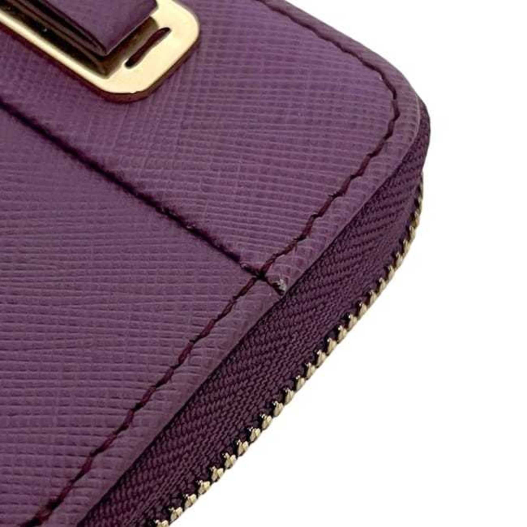 Salvatore Ferragamo Purple Leather Coin Purse/Coin Case (Pre-Owned)
