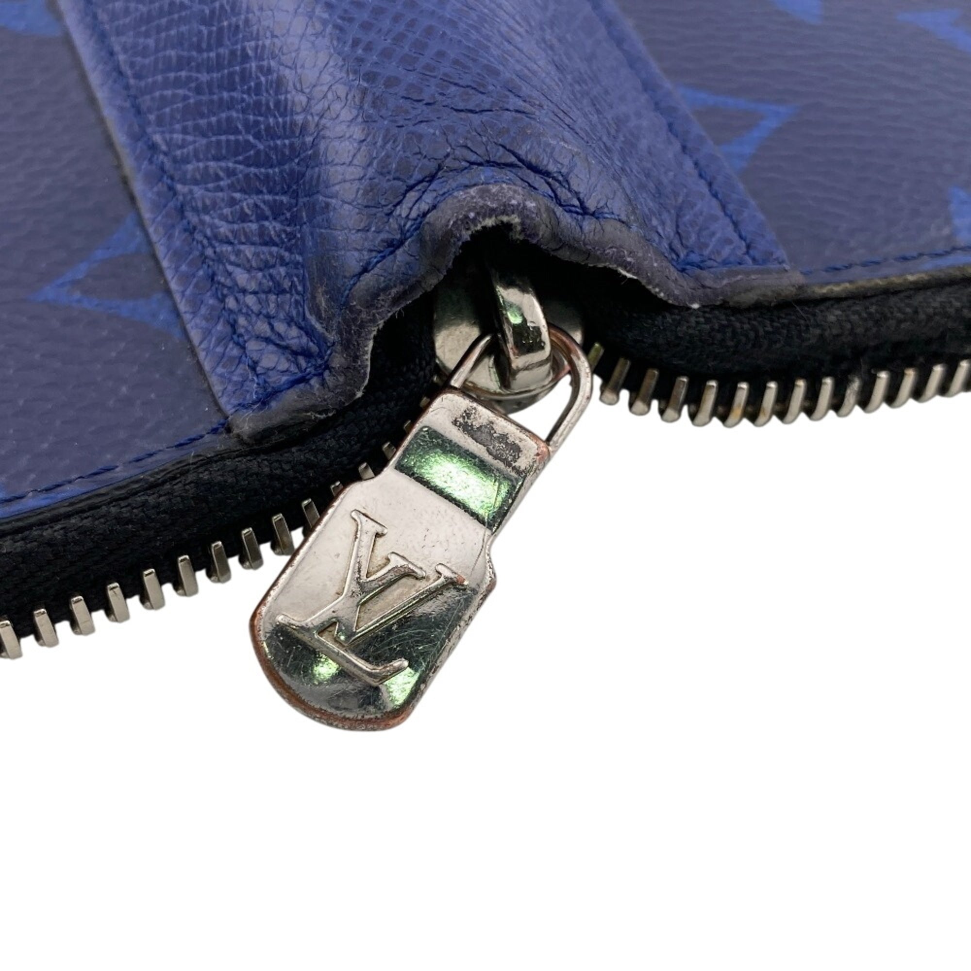 Louis Vuitton Blue Leather Long Wallet (Bi-Fold) (Pre-Owned)