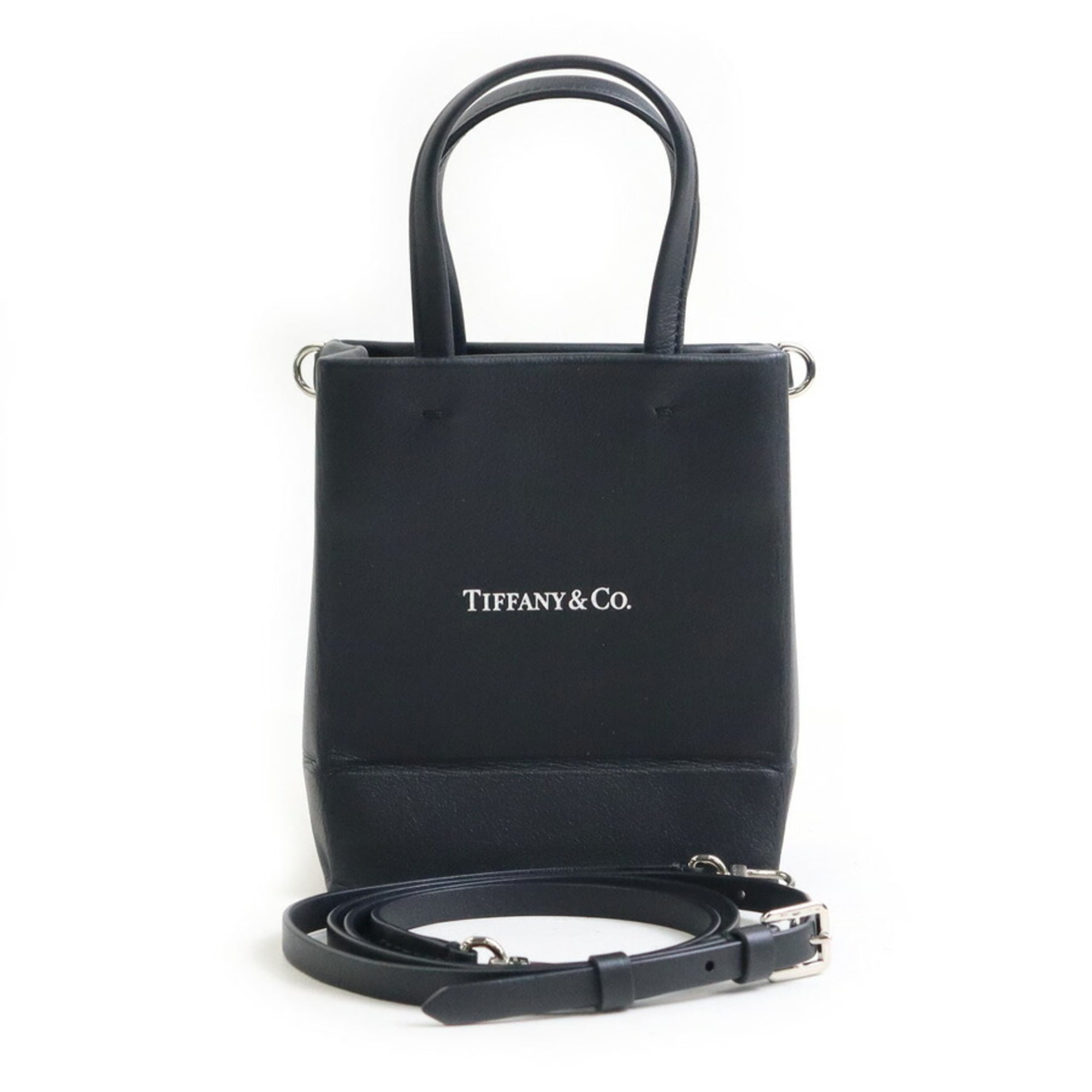 Tiffany Black Leather Shoulder Bag (Pre-Owned)