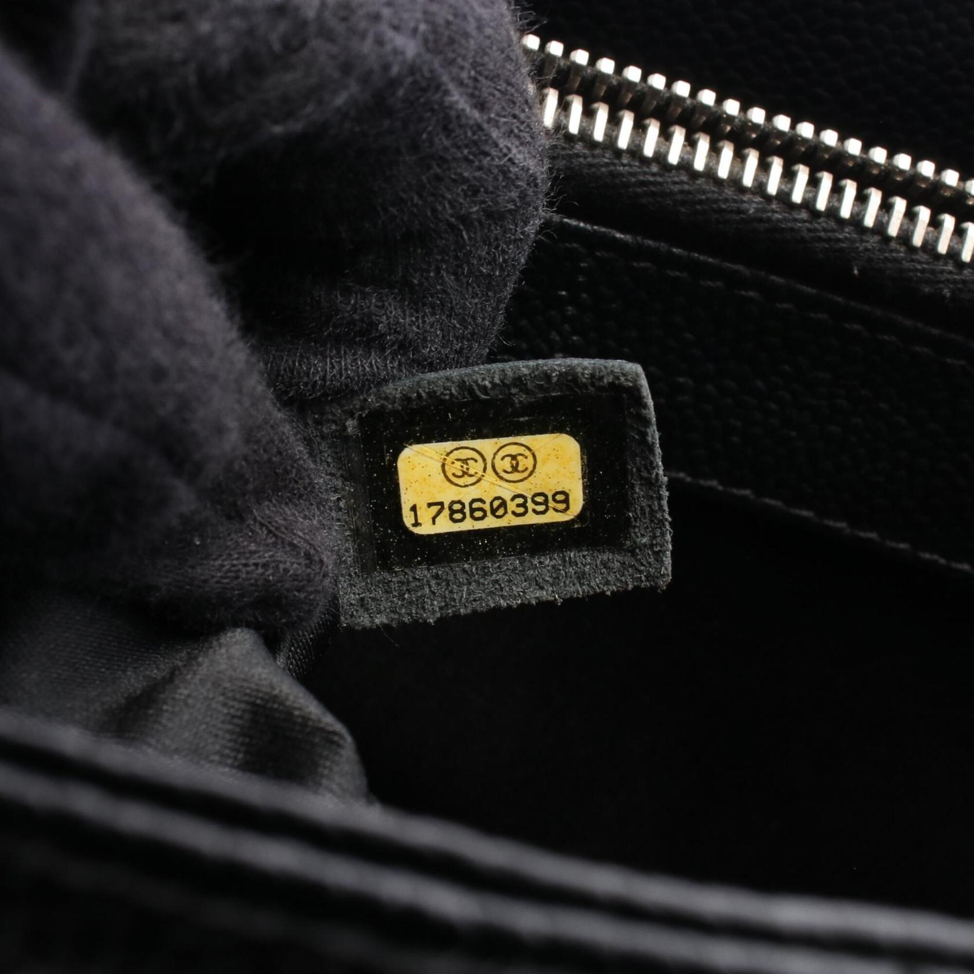 Chanel Black Grained Calfskin Handbag Tote Bag (Pre-Owned)