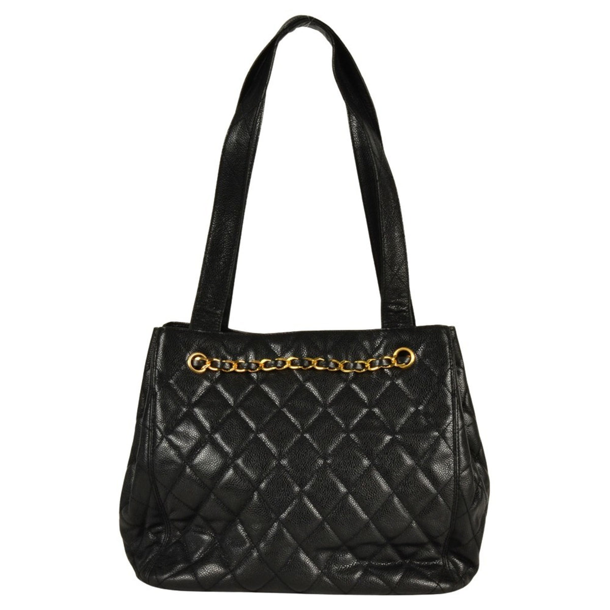 Chanel Black Grained Calfskin Shoulder Bag (Pre-Owned)