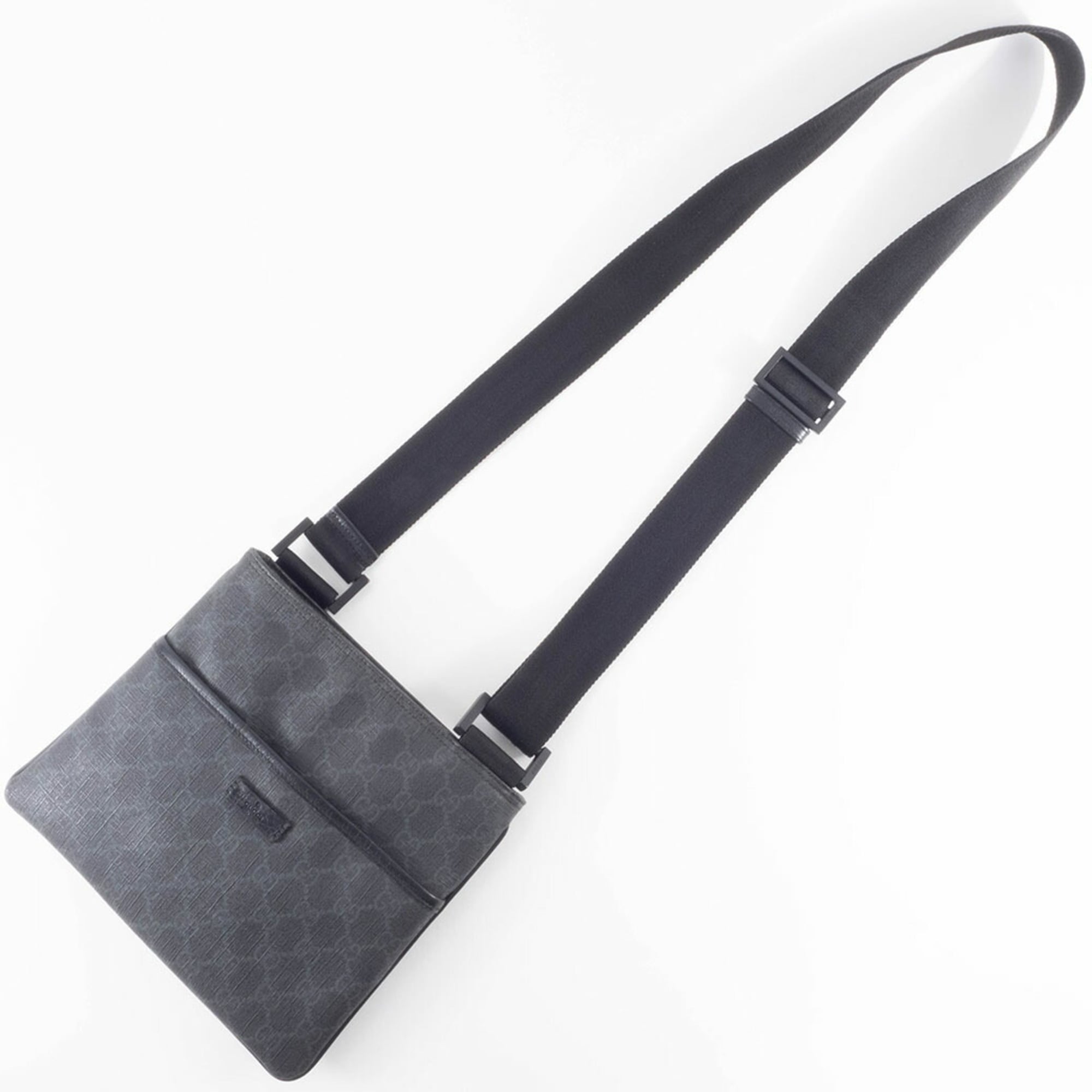 Gucci Gray Gg Supreme Leather Shoulder Bag (Pre-Owned)